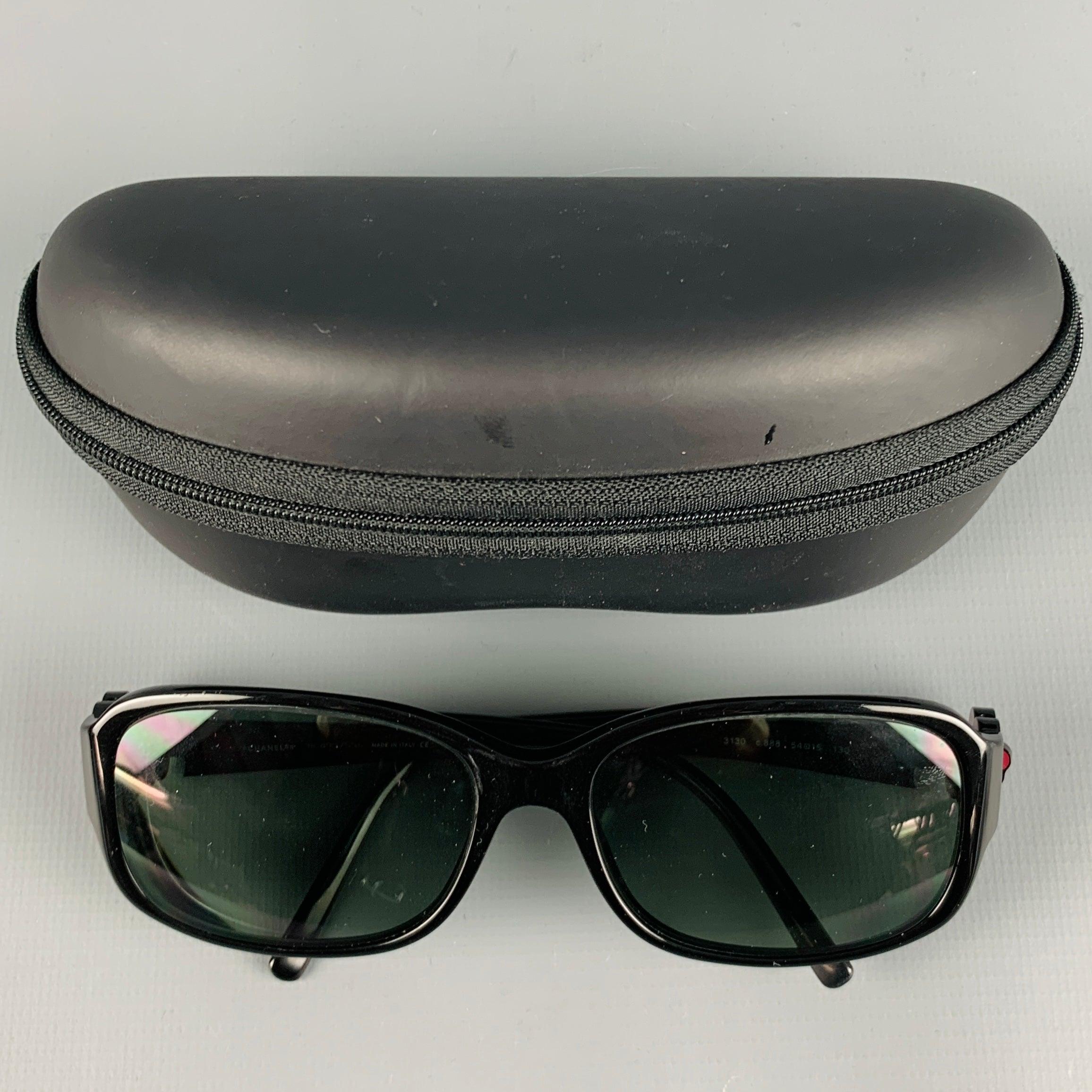 CHANEL Black Red Camellia Sunglasses Frames For Sale 3