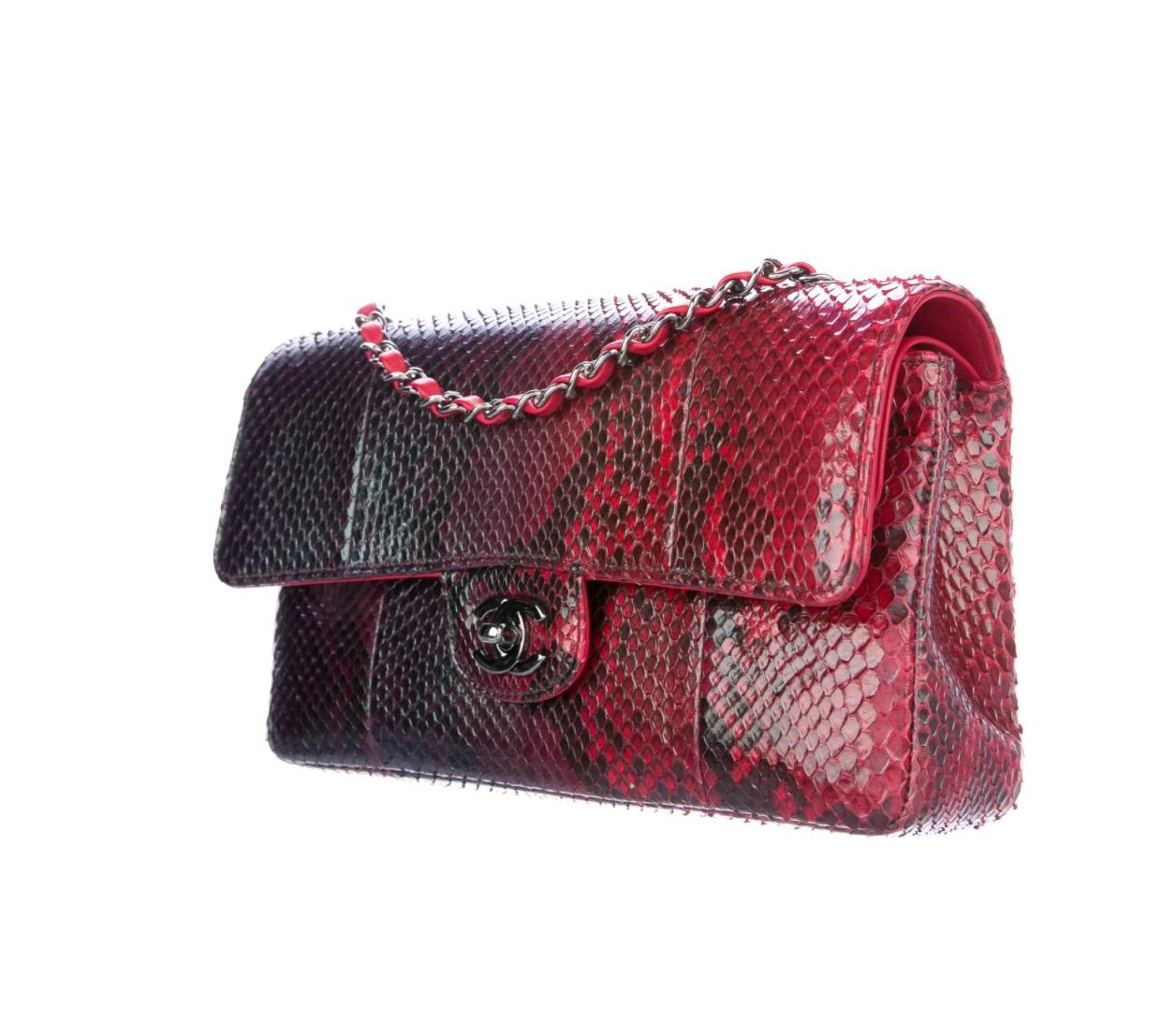chanel python boy bag