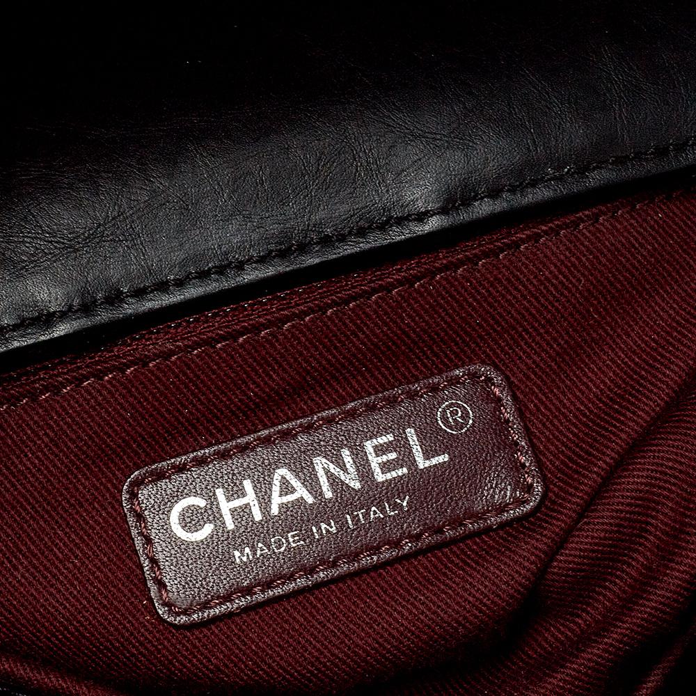 Chanel Black/Red Quilted Aged Leather Large Portobello Top Handle Bag 3