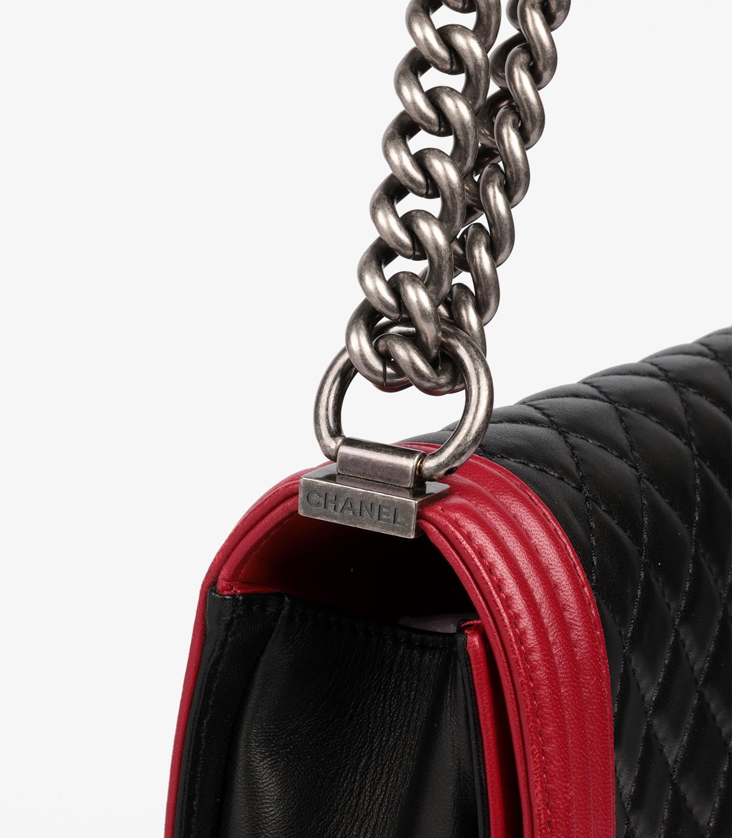 Chanel Black & Red Quilted Lambskin Large Le Boy im Angebot 2