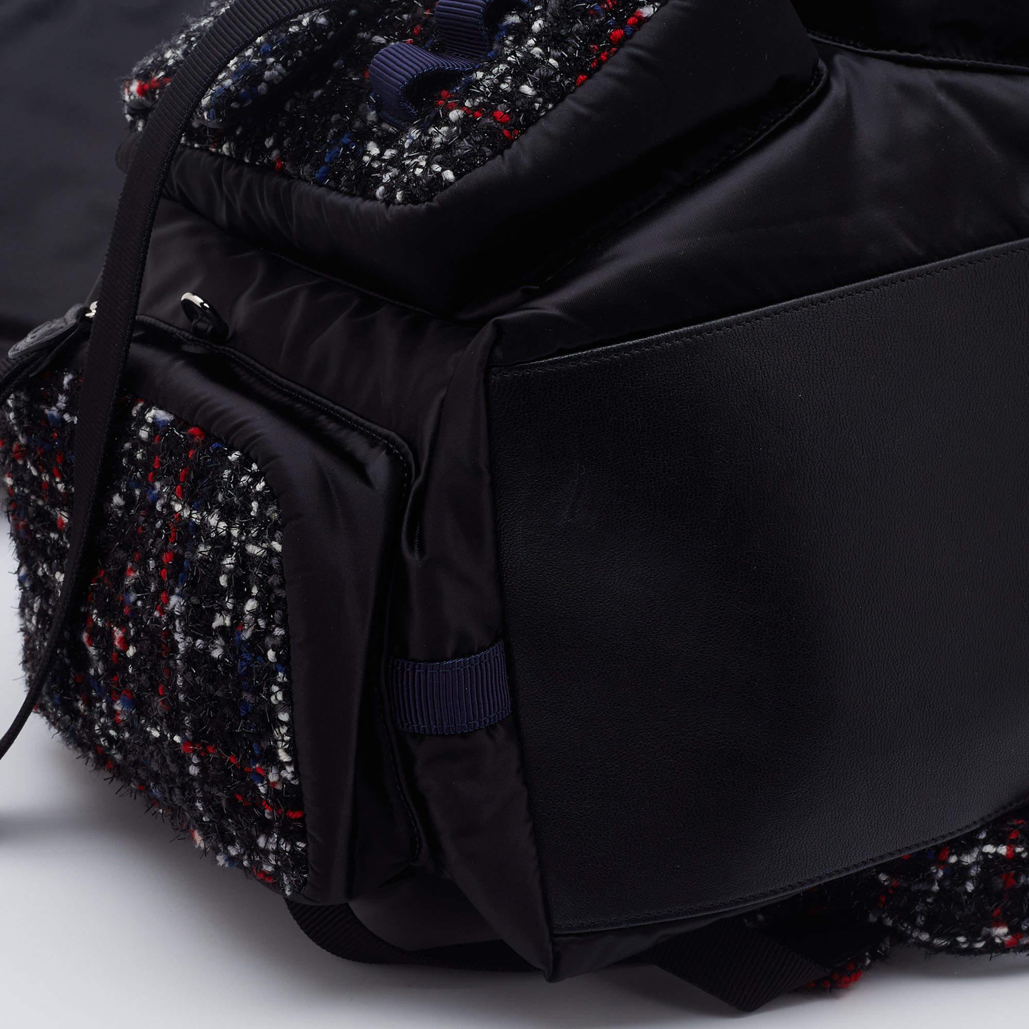 Chanel Black/Red Satin , Tweed and Leather Astronaut Essential s Backpack 5
