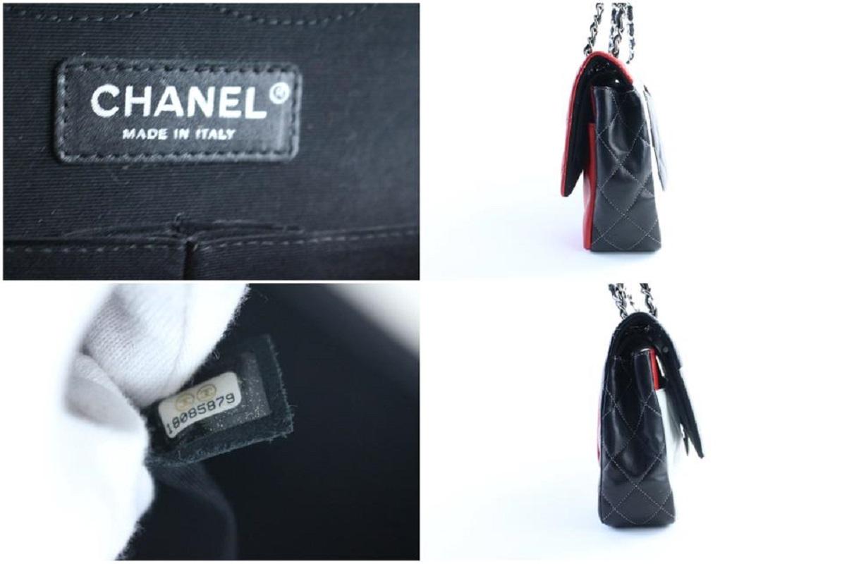 Gray Chanel Black Red White Tricolor Jumbo Classic Chain Double Flap 12CC820 
