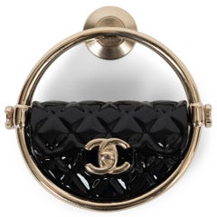 CHANEL black resin 23C MONTE CARLO HOOLA BAG Brooch