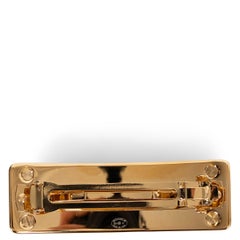 CHANEL black resin 24B CC BARRETTE Hair Clip