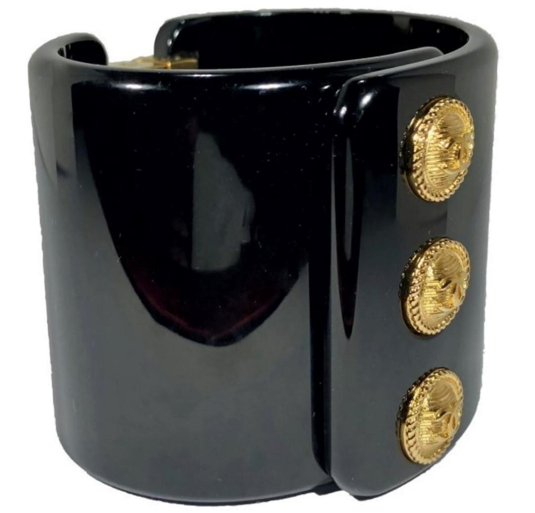 chanel black cuff bracelet