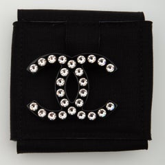 Chanel Black Resin Crystal CC Brooch (2021)