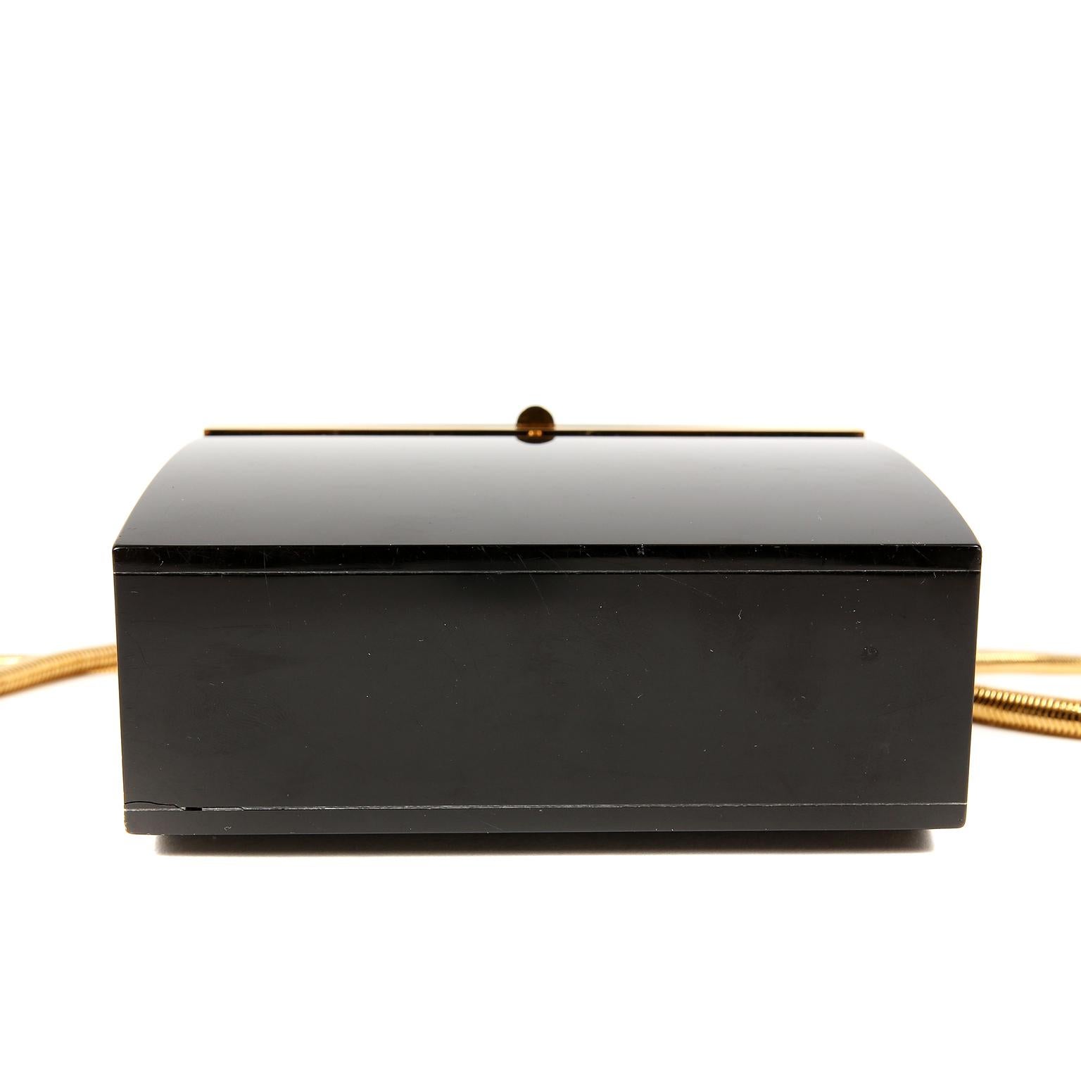 Sac de soirée en résine noire de Chanel avec GHW en vente 3