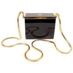 Chanel Schwarze Abendtasche aus Harz mit GHW