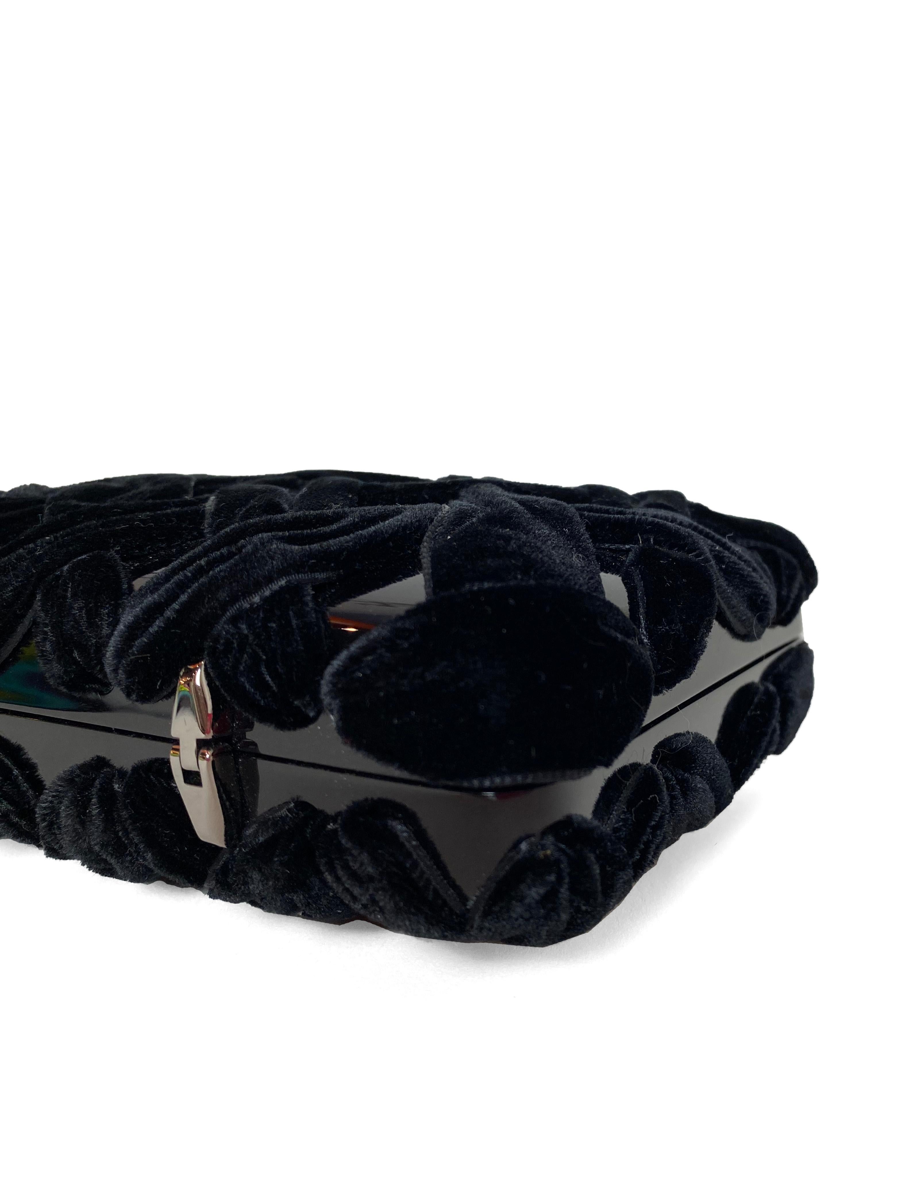 Chanel Black Resin Evening Clutch/Crossbody Bag w. Velvet Quilting rt. $2, 795 1