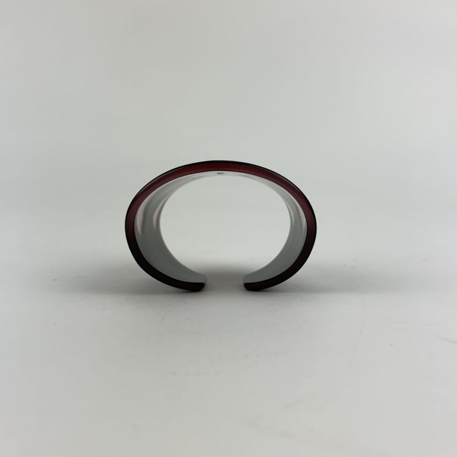 Chanel Black Resin Large CC Logo Plastic Cuff Bangle Bracelet In Excellent Condition In Rome, Rome