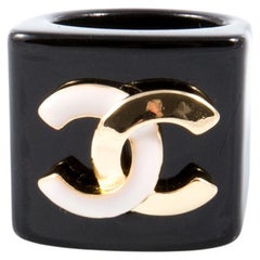 Chanel Black Resin Large Knight Ring