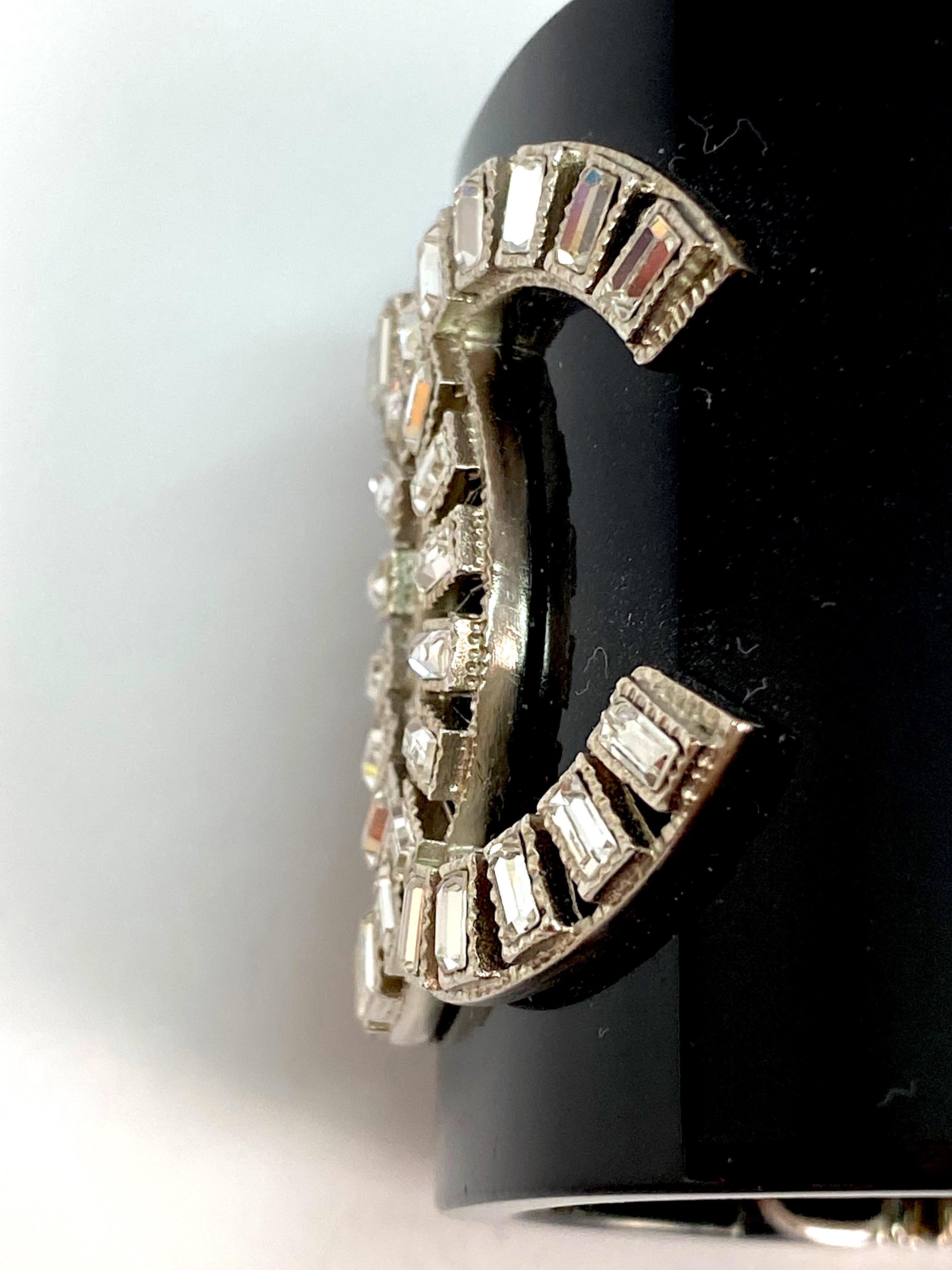 Women's Chanel Black Resin with Rhinestone Logo Cuff, Spring 2009 Collection
