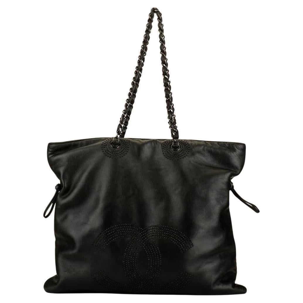 Chanel Black Rhinestone Bon Bon Tote For Sale