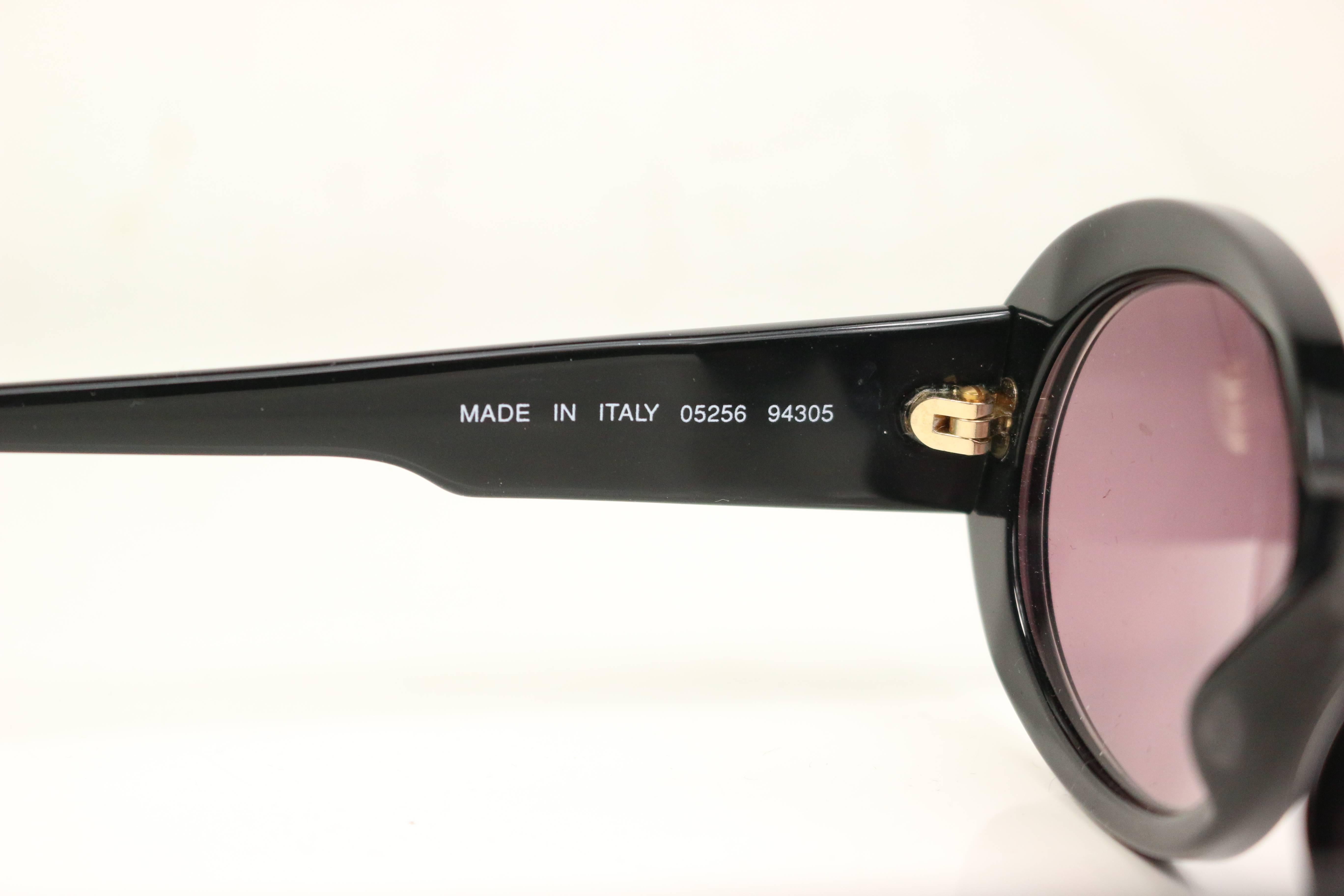 Women's Chanel Black Rhinestones Oval Frames Sunglasses