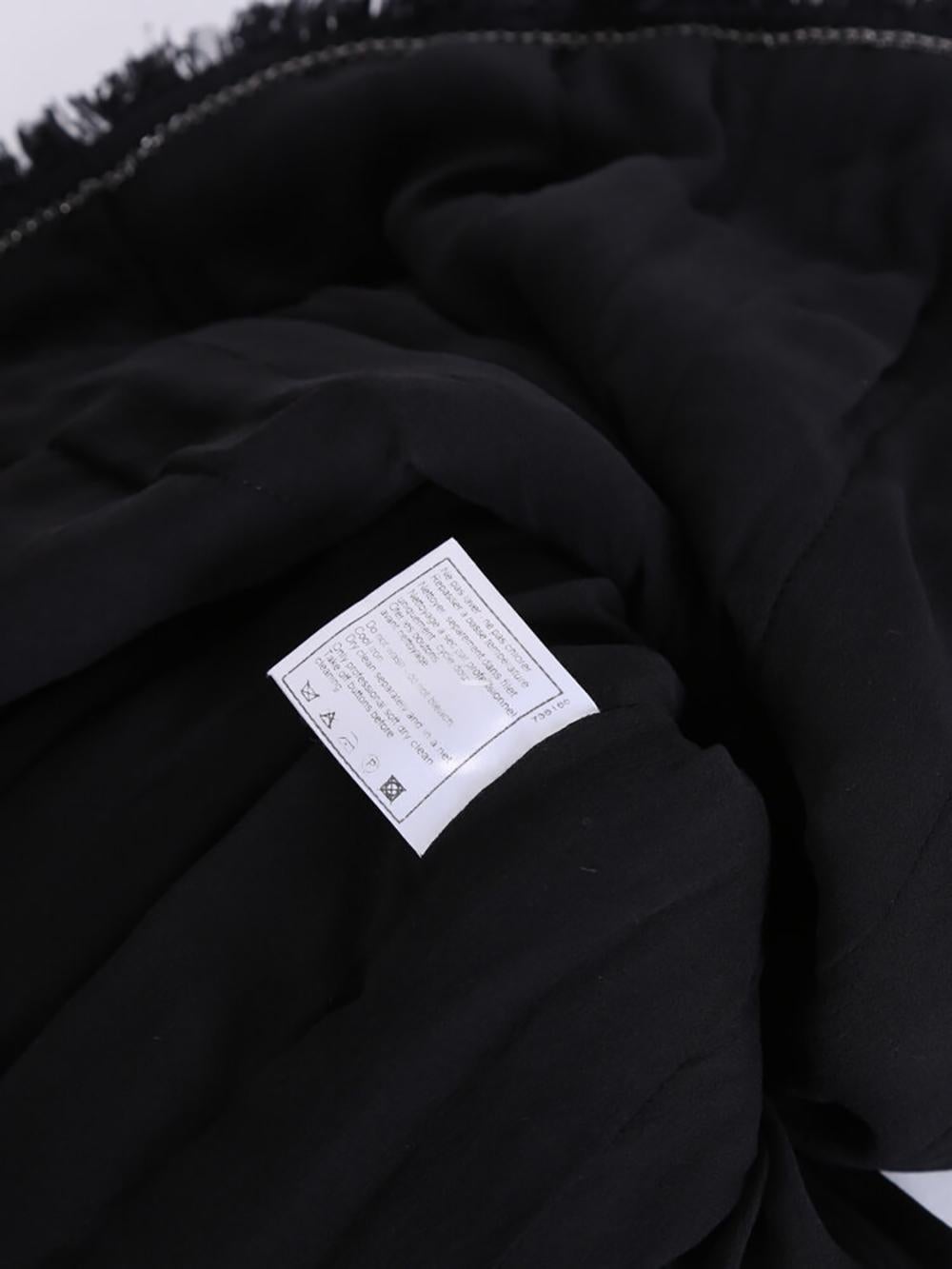 Chanel Black Ribbon Tweed Sequin Embellished Jacket 6