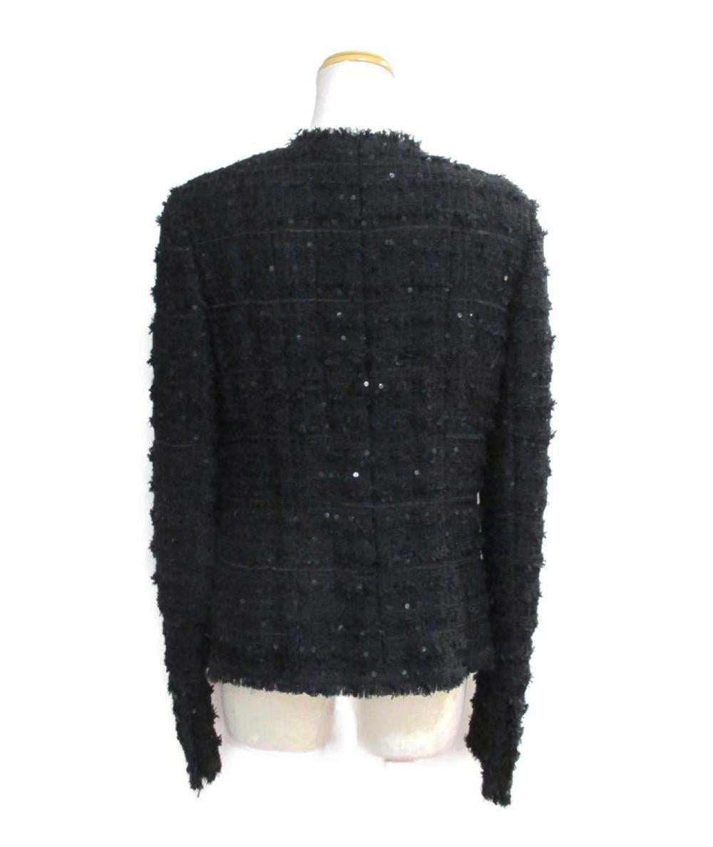 Chanel Black Ribbon Tweed Sequin Embellished Jacket 2