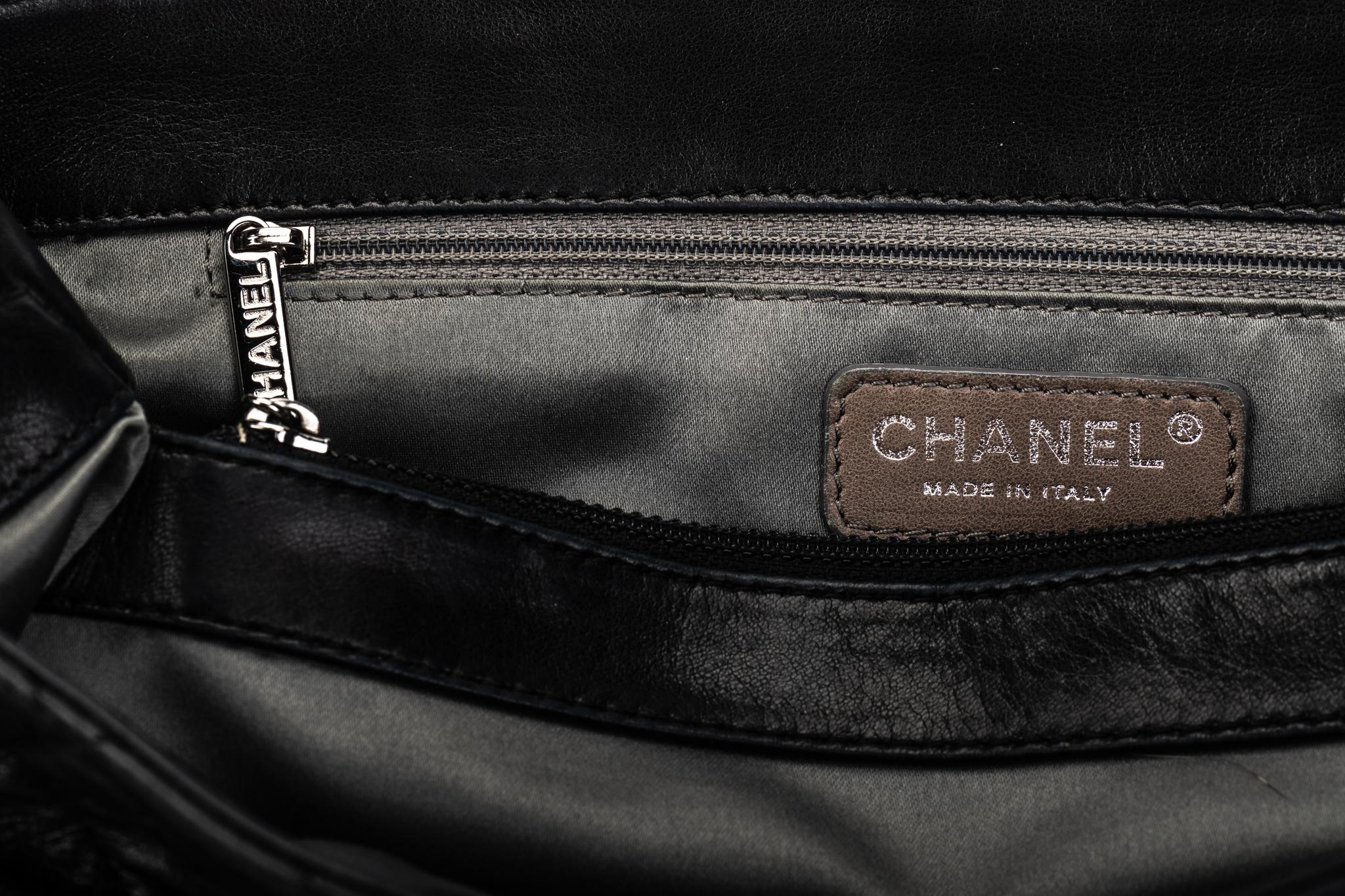 Chanel Black Rouched Large Tote Bag 3