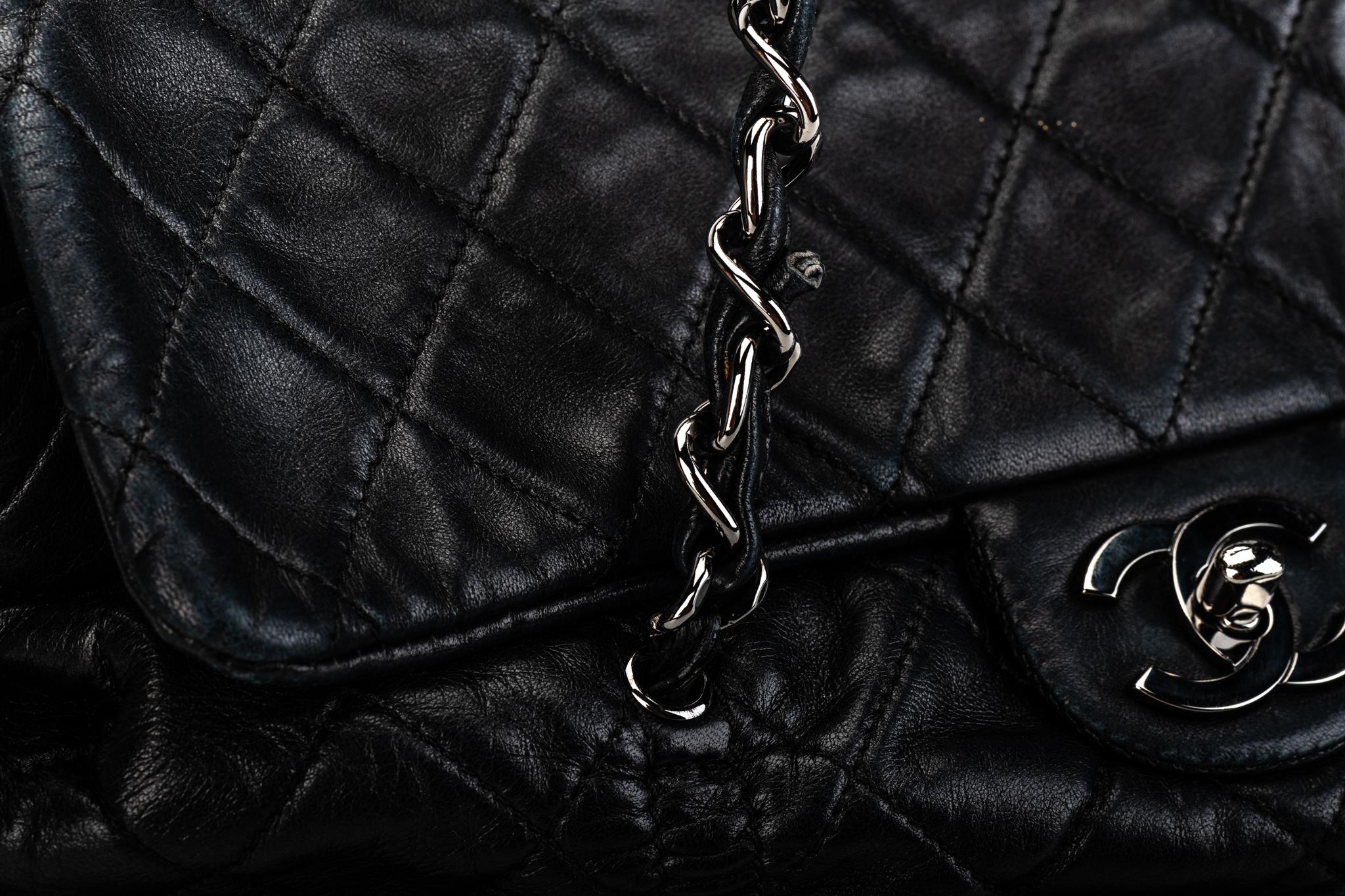 Chanel Black Rouched Large Tote Bag 4