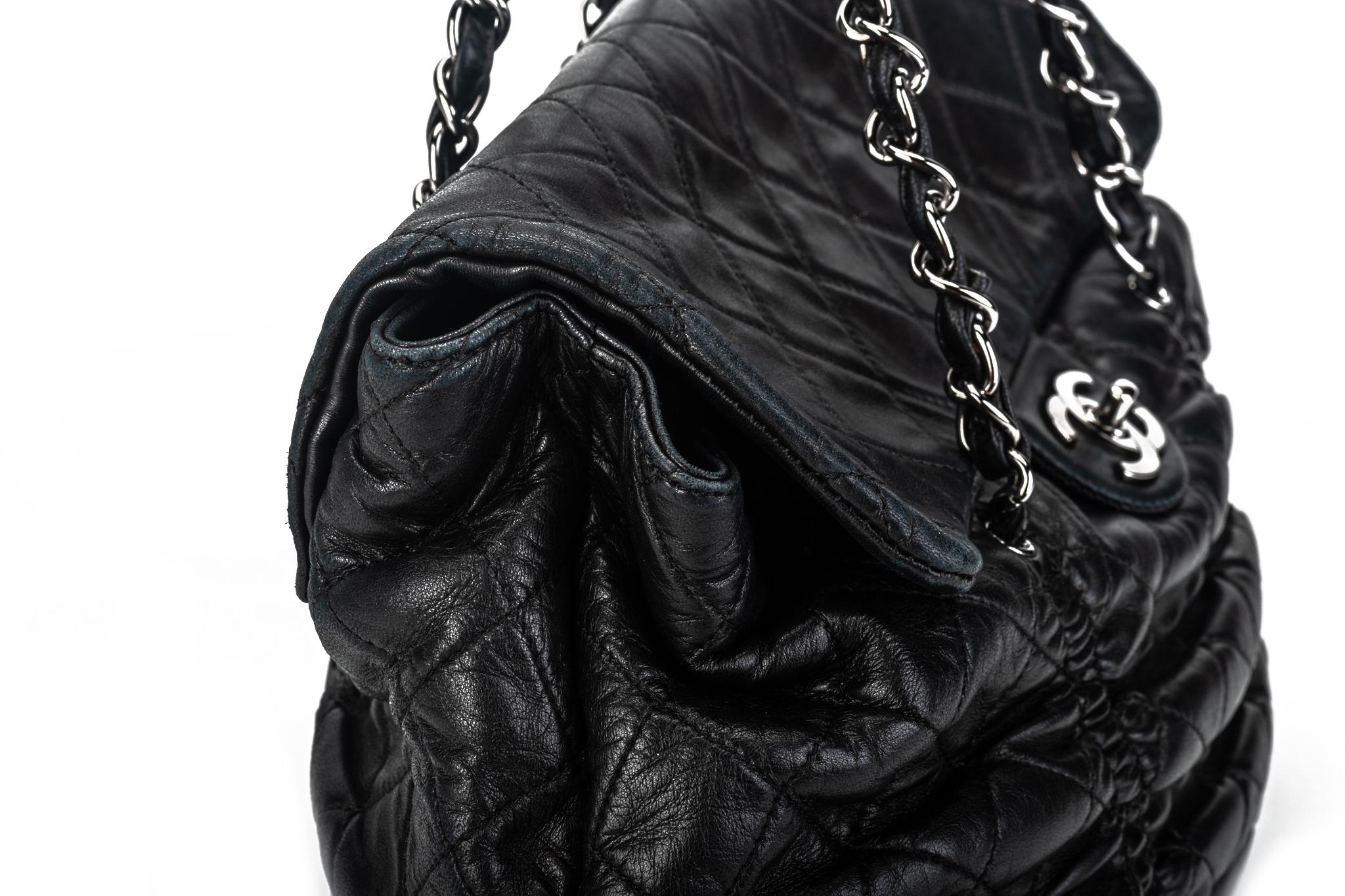 Chanel Black Rouched Large Tote Bag 1