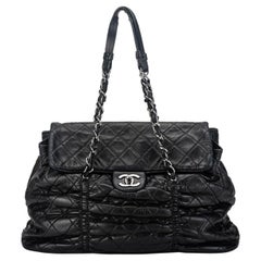 chanel totes Chanel Black Rouched Large Tote Bag
