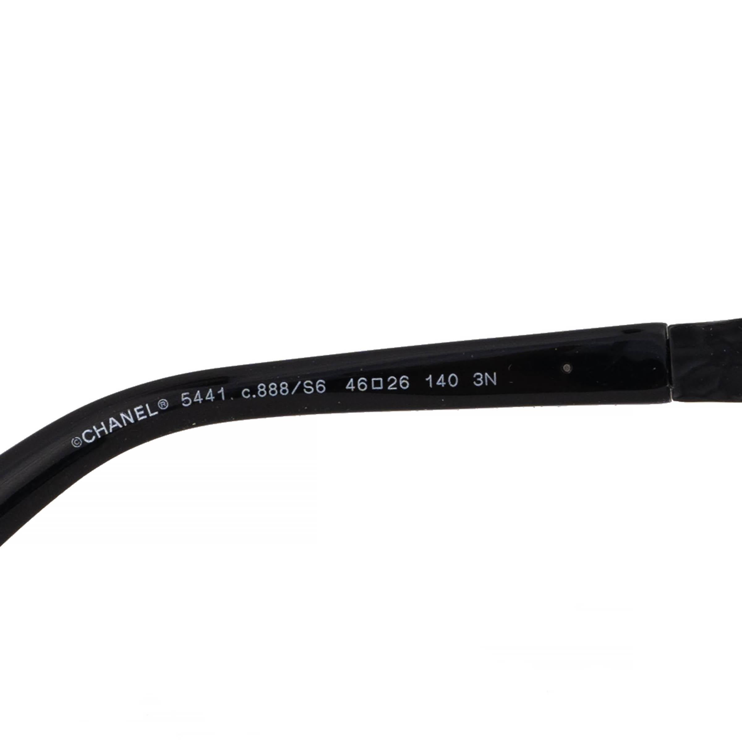 Black CHANEL black ROUND Sunglasses 5441