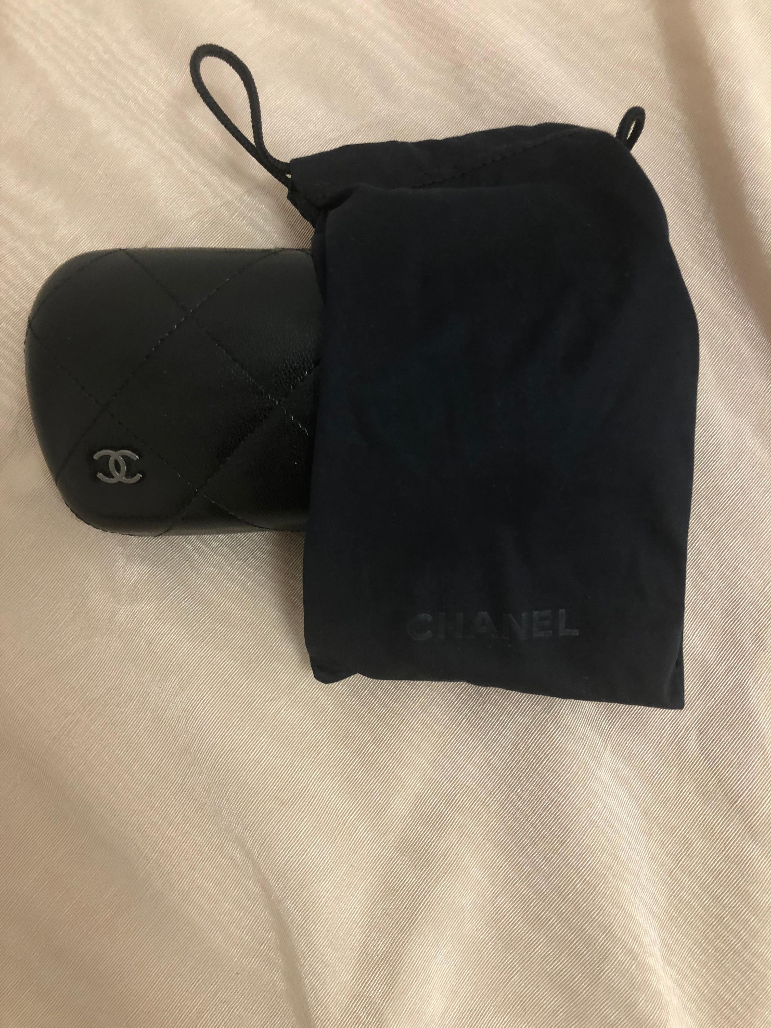 Chanel Black Round Sunglasses w/CC Raised Logo 5117 C.501/87. Case and Dust Bag 2