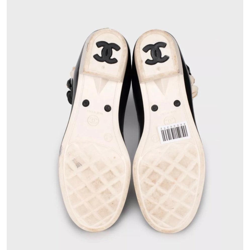 Chanel Botas Camelia Caucho Negro - Talla 42 en venta 1