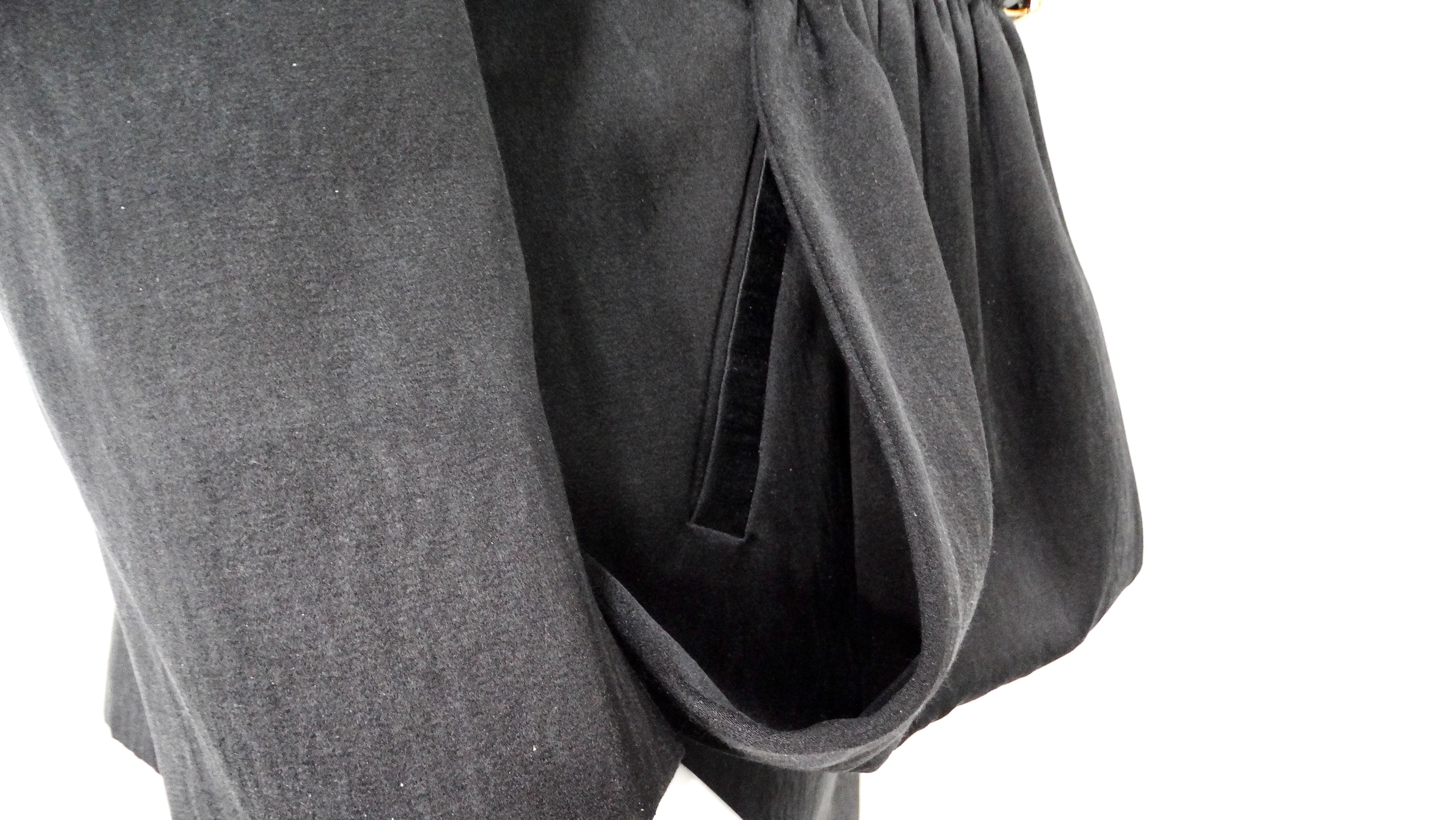 Chanel Black Ruched & Belted Silk Jacket & Skirt Suit Set circa 2019 en venta 7