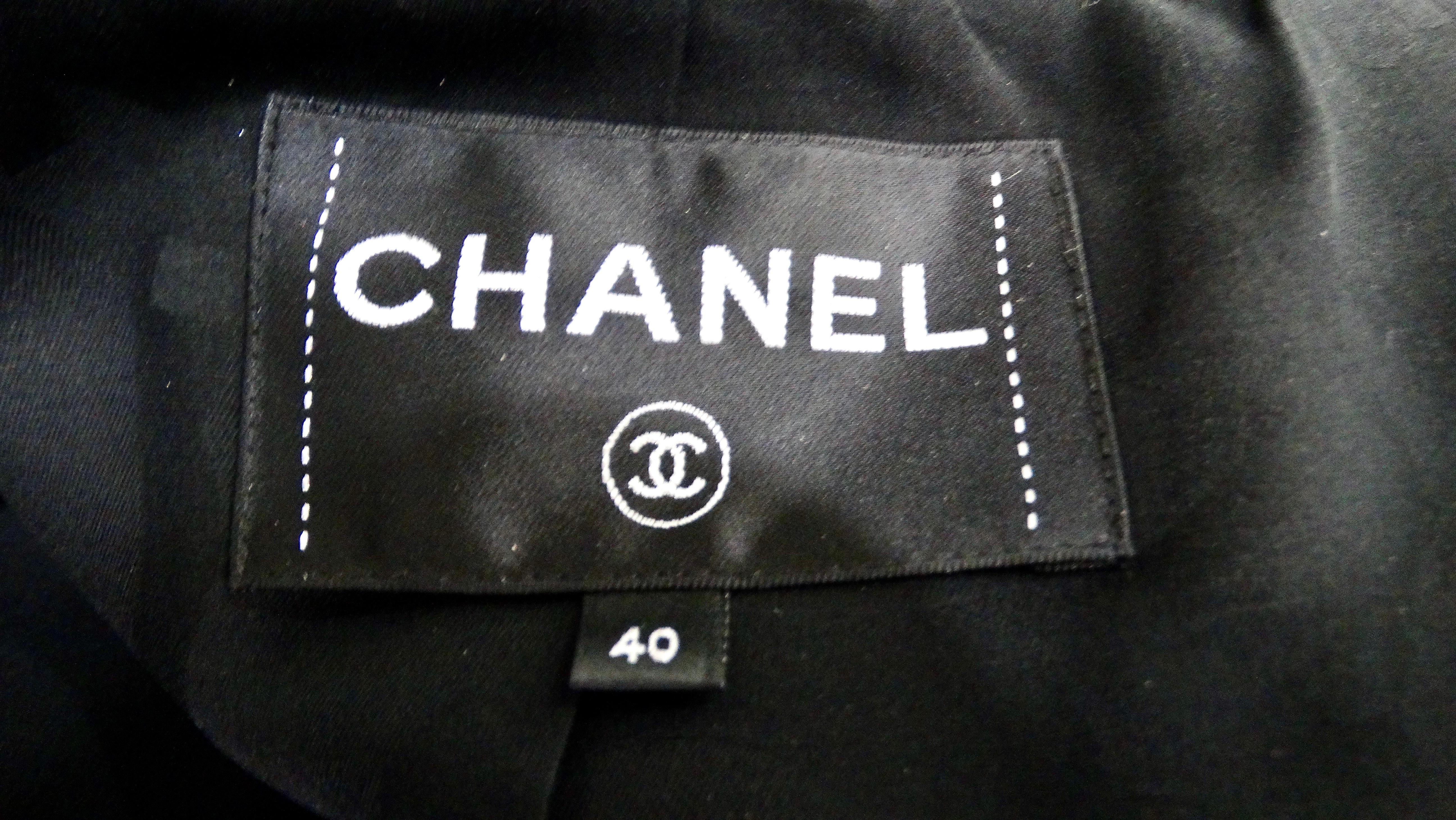 Chanel Black Ruched & Belted Silk Jacket & Skirt Suit Set circa 2019 en venta 9