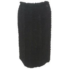 Chanel Black Ruched Silk Skirt 38