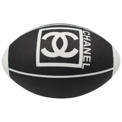 Used Chanel Black Rugby Ball with Dust Bag Good condition