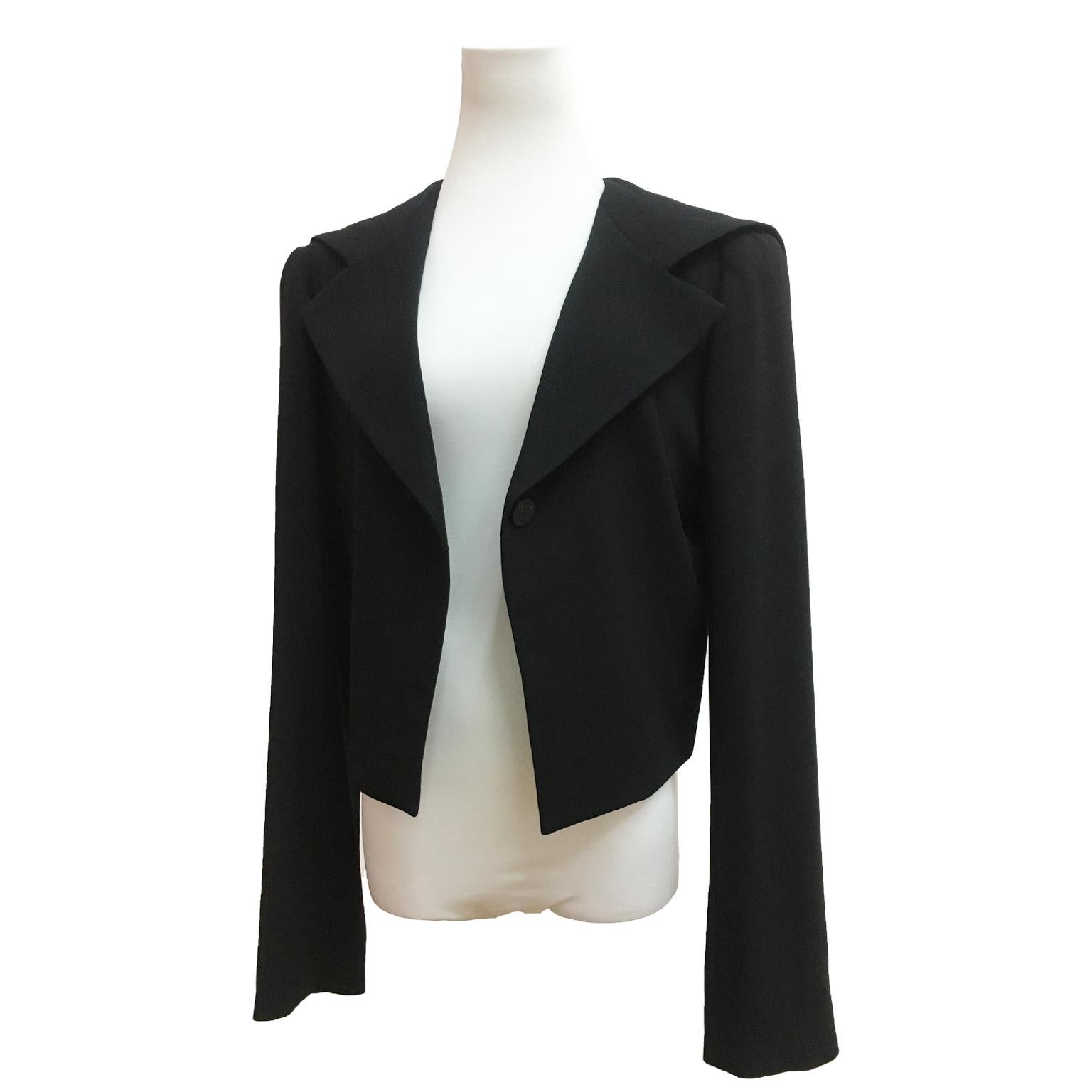 Women's CHANEL Black Sailor Collar Crop Jacket  For Sale