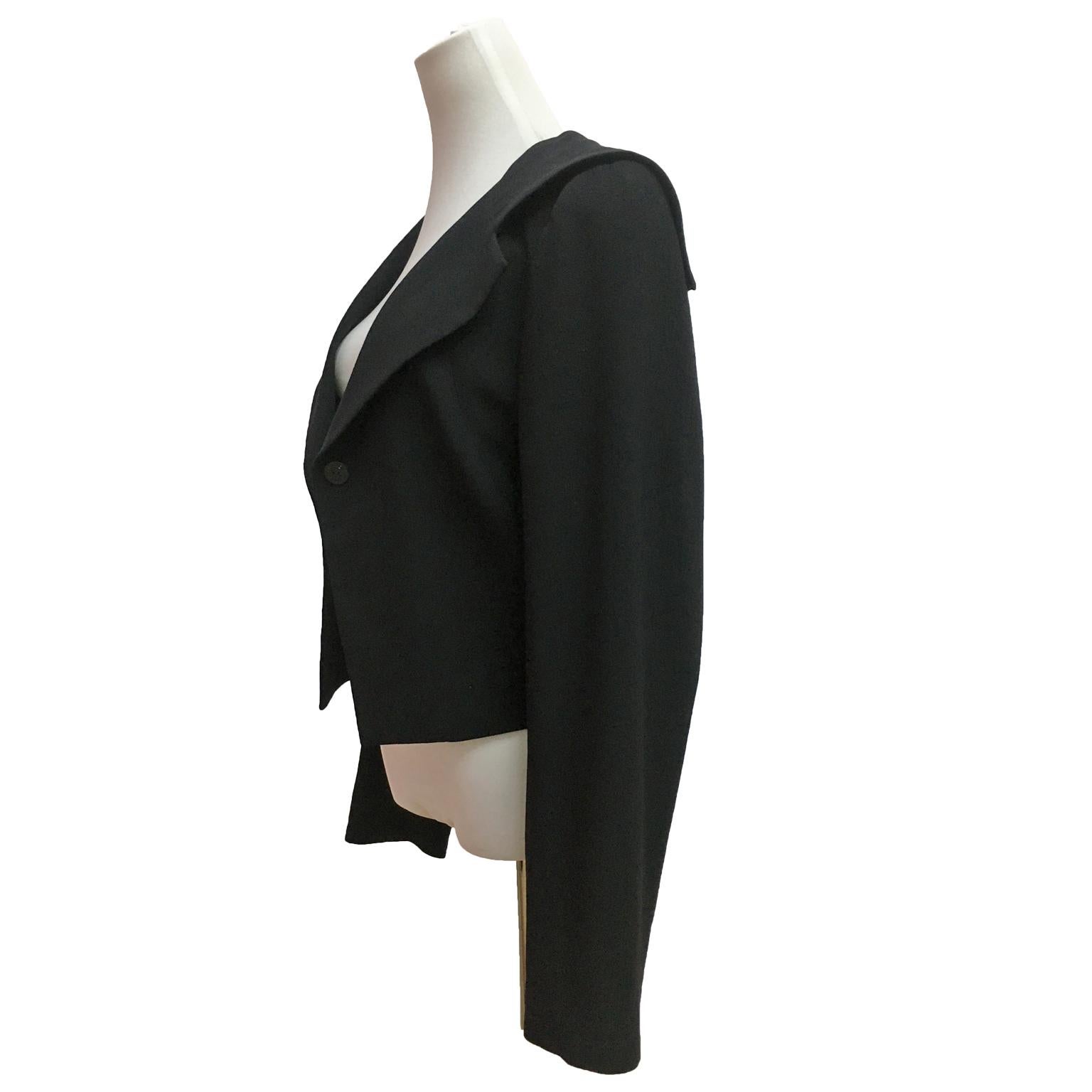 CHANEL Black Sailor Collar Crop Jacket  For Sale 1