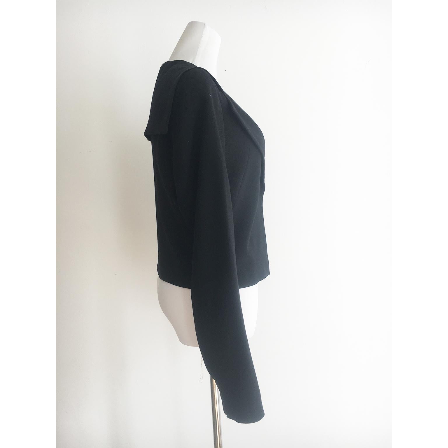 CHANEL Black Sailor Collar Crop Jacket  For Sale 1