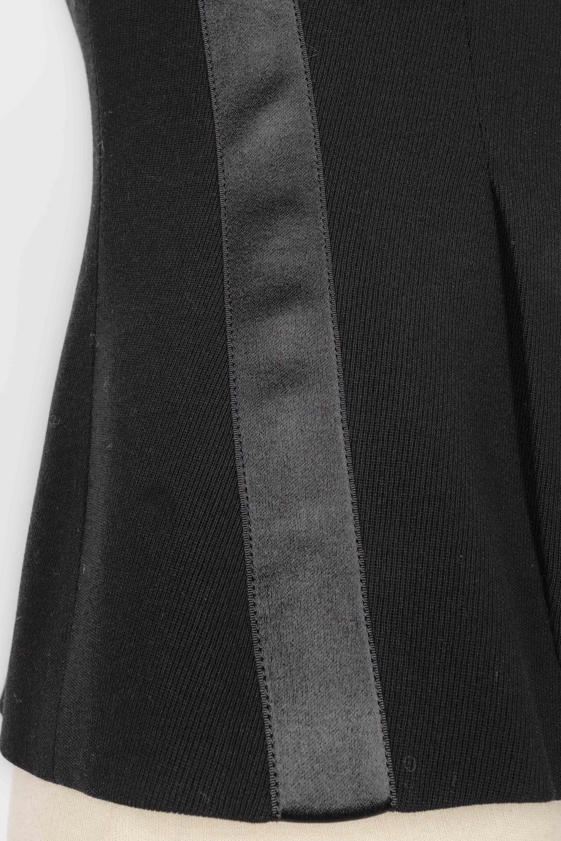 Chanel Schwarze Jacke aus Satin und Baumwolle, 1990er-Jahre 6