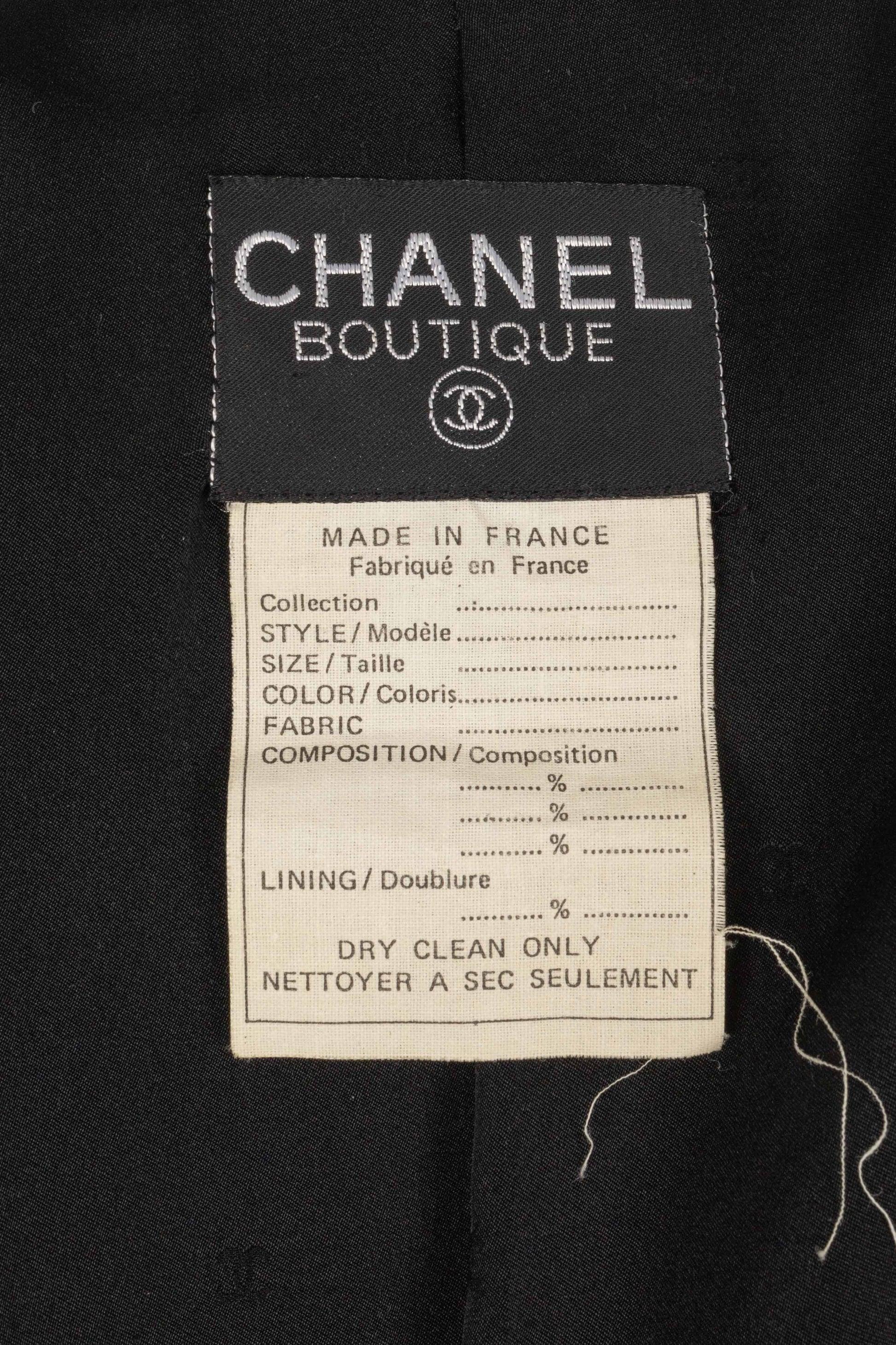 Chanel Schwarze Jacke aus Satin und Baumwolle, 1990er-Jahre 7