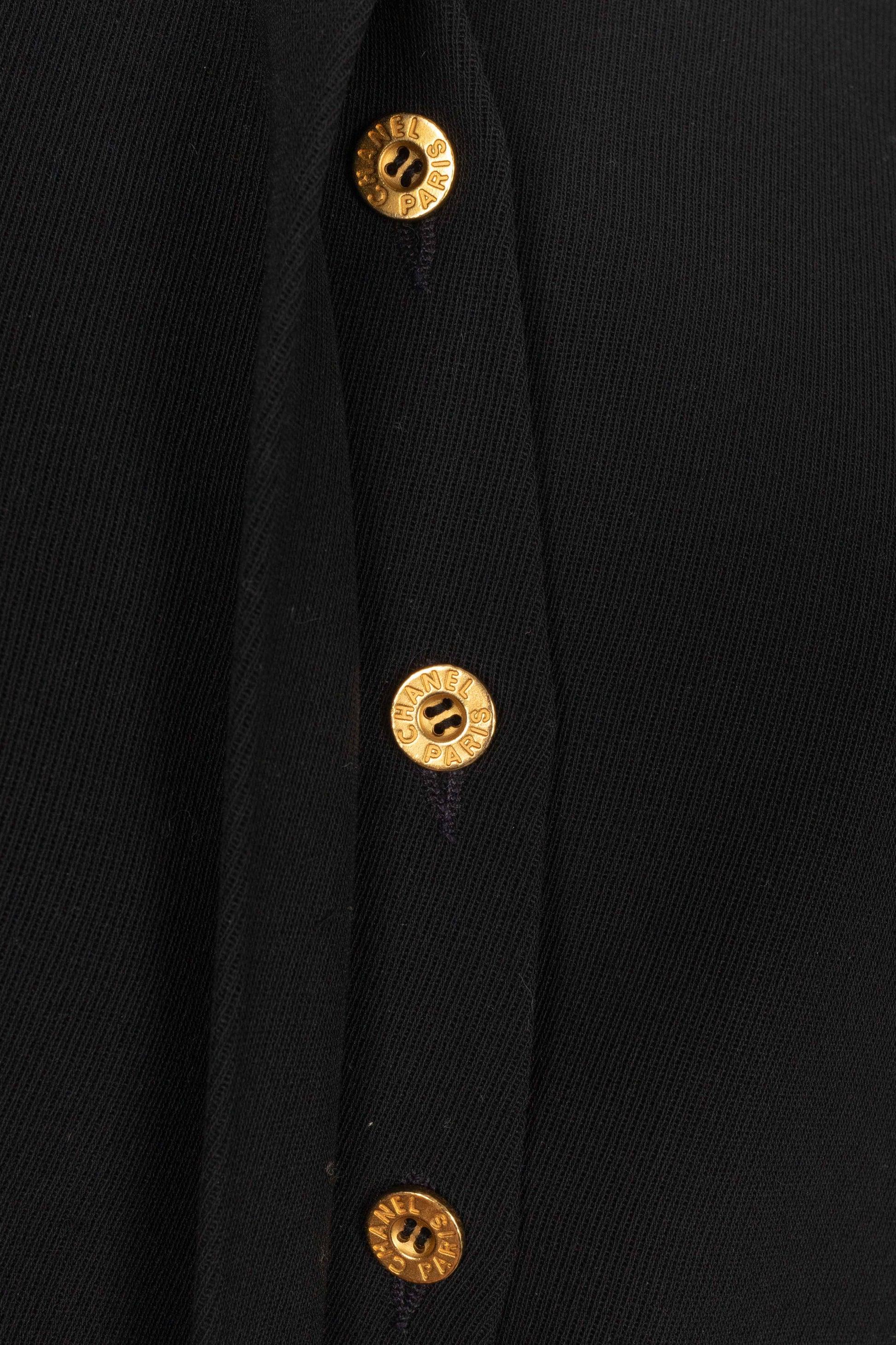 Chanel Schwarze Jacke aus Satin und Baumwolle, 1990er-Jahre 2
