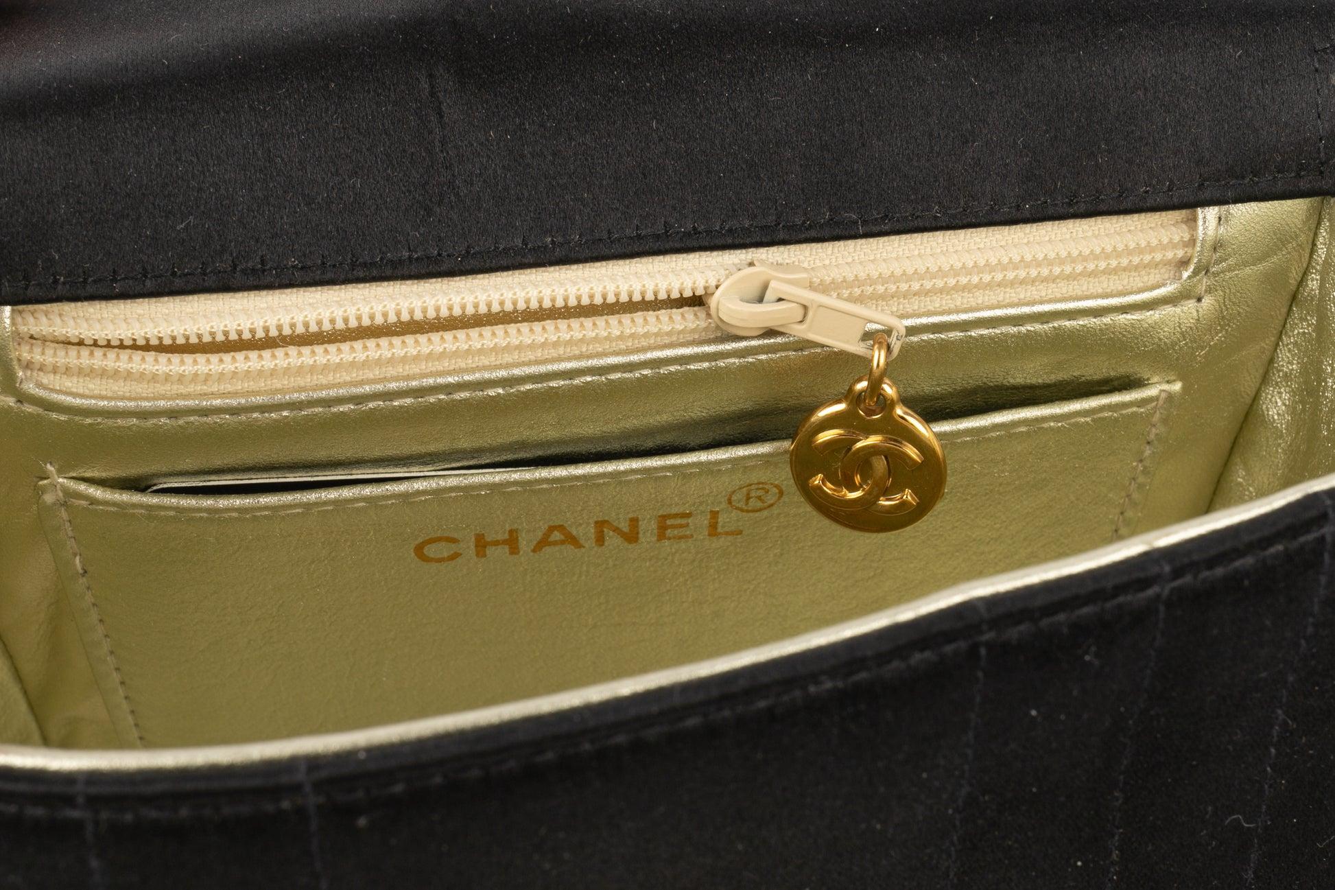 Chanel Black Satin Bag, 1994/1996 For Sale 8