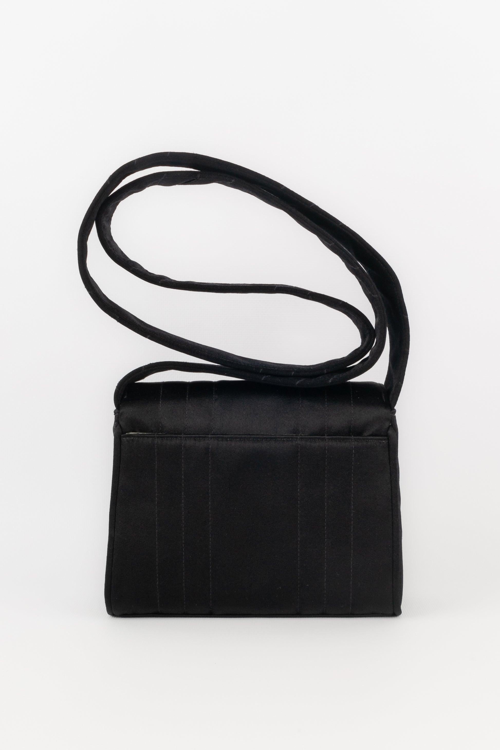 Women's Chanel Black Satin Bag, 1994/1996 For Sale