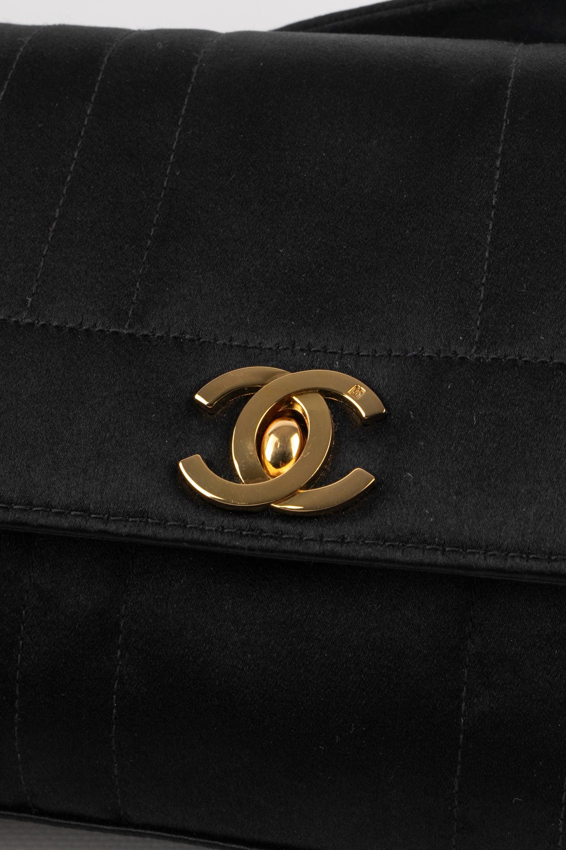 Chanel Black Satin Bag, 1994/1996 For Sale 3