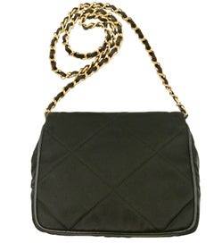 CHANEL black satin bag