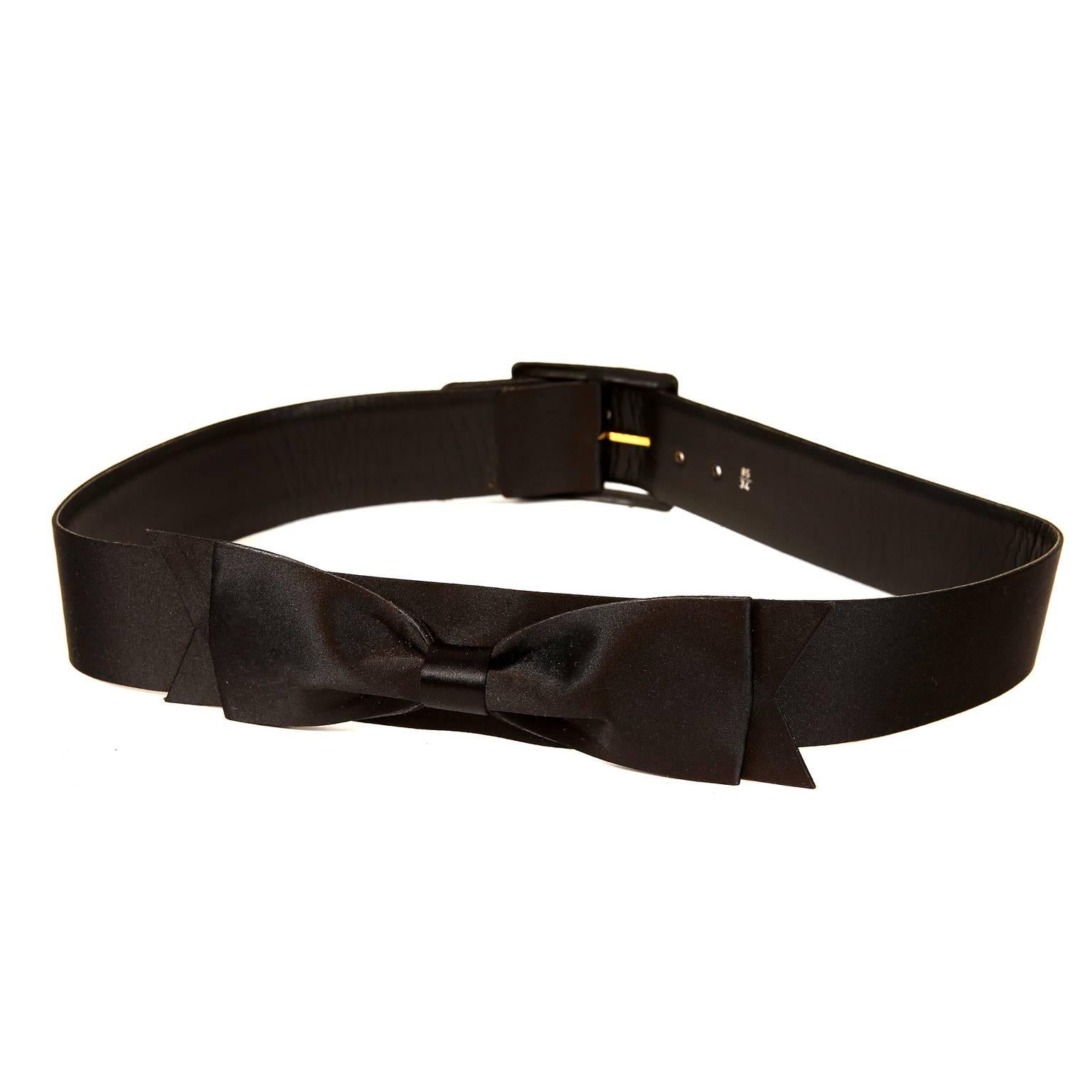 black satin belt with buckle