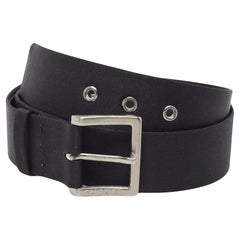 Chanel Black Satin Buckle Belt 75 CM