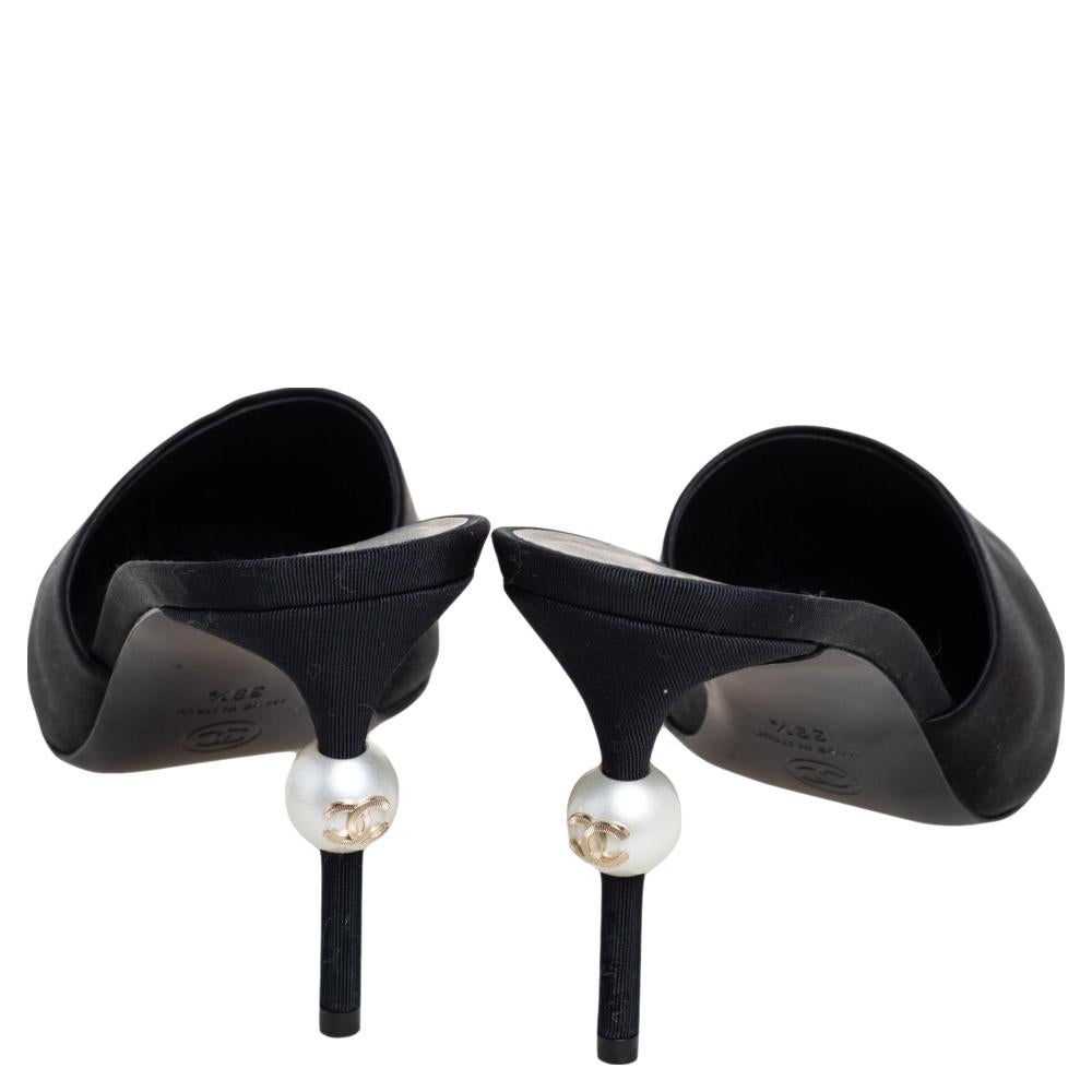 chanel heels with pearl