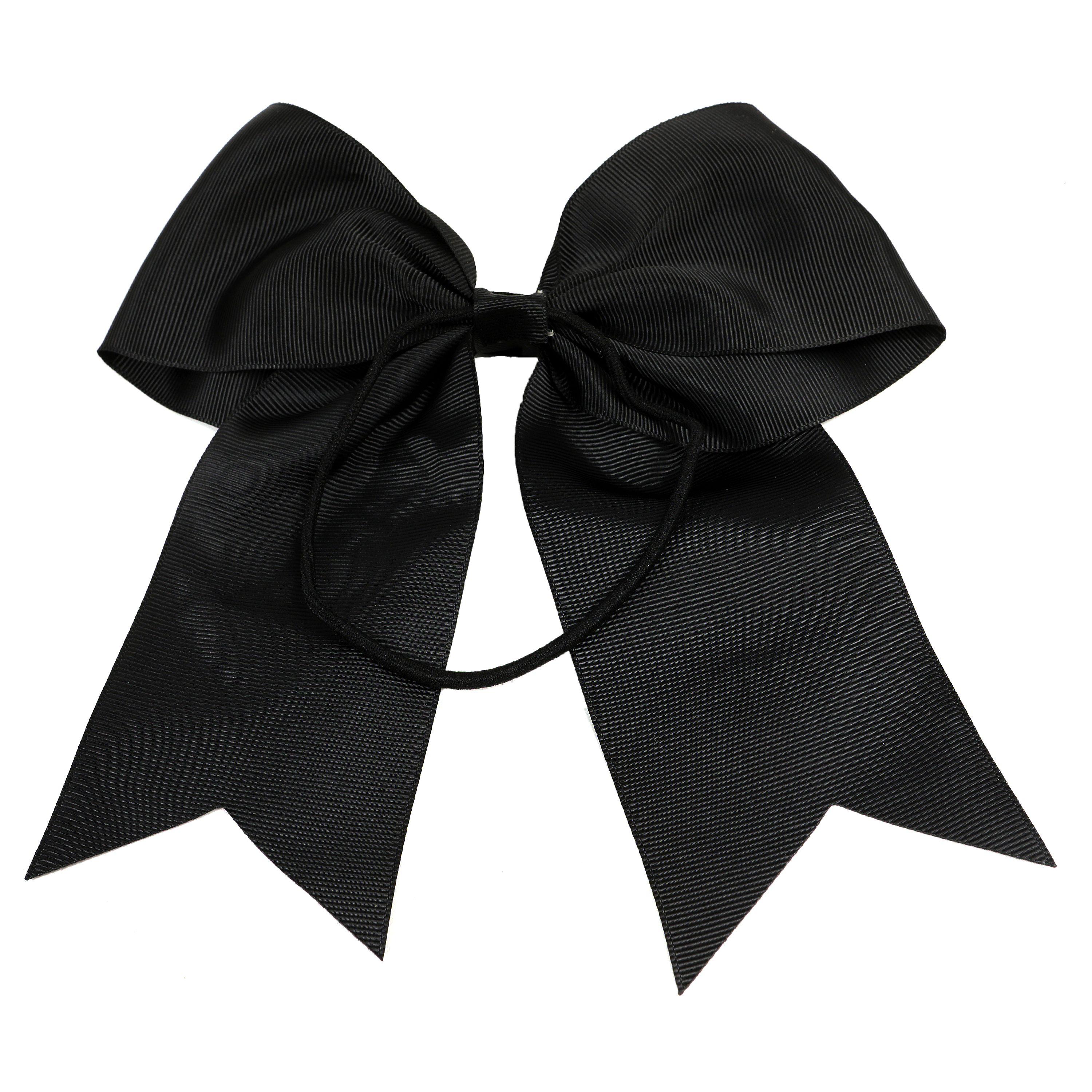 Chanel Black Satin Cheer Bow Hair Tie In New Condition For Sale In Palm Beach, FL