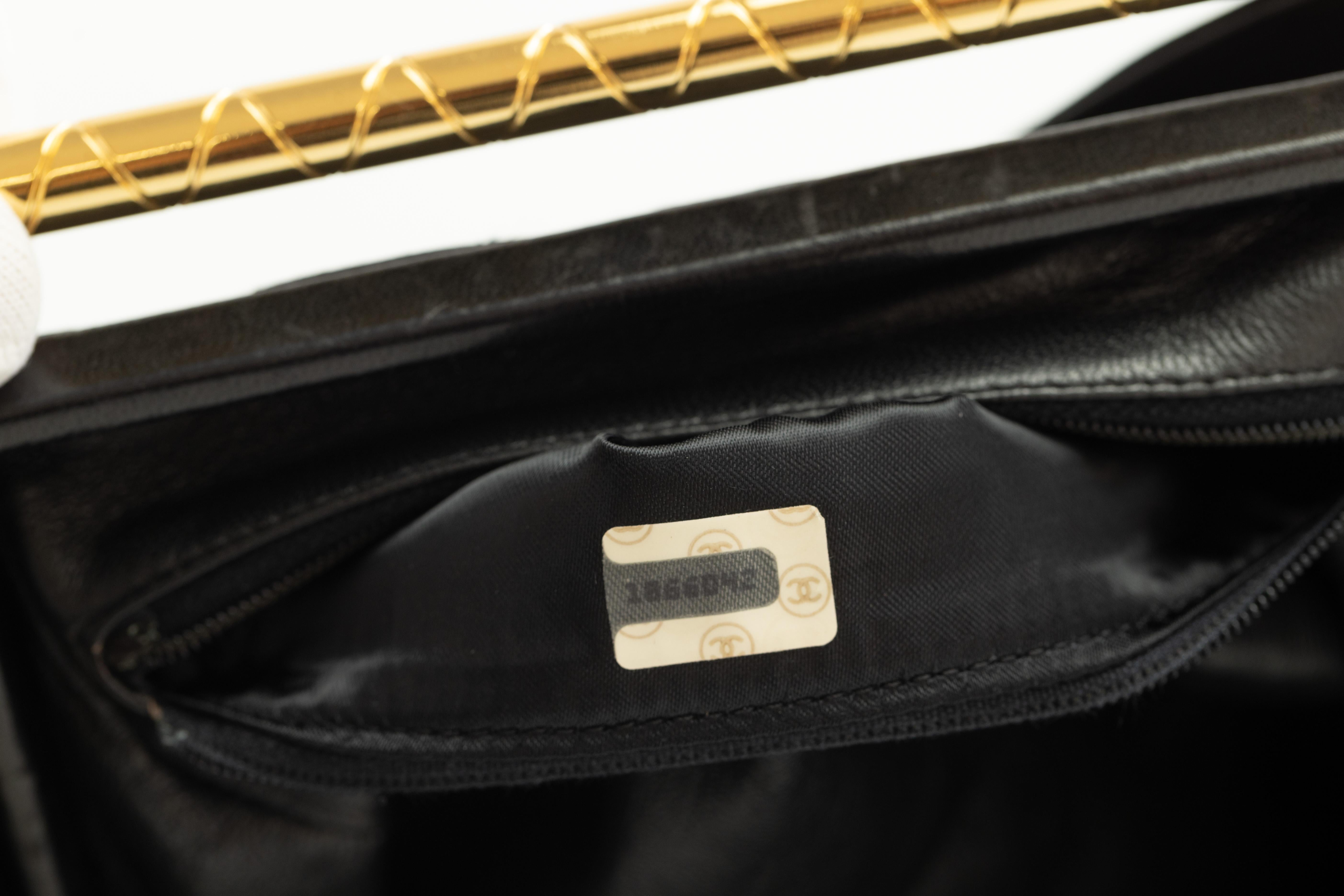 Chanel Black Satin Classic One Handbag For Sale 4