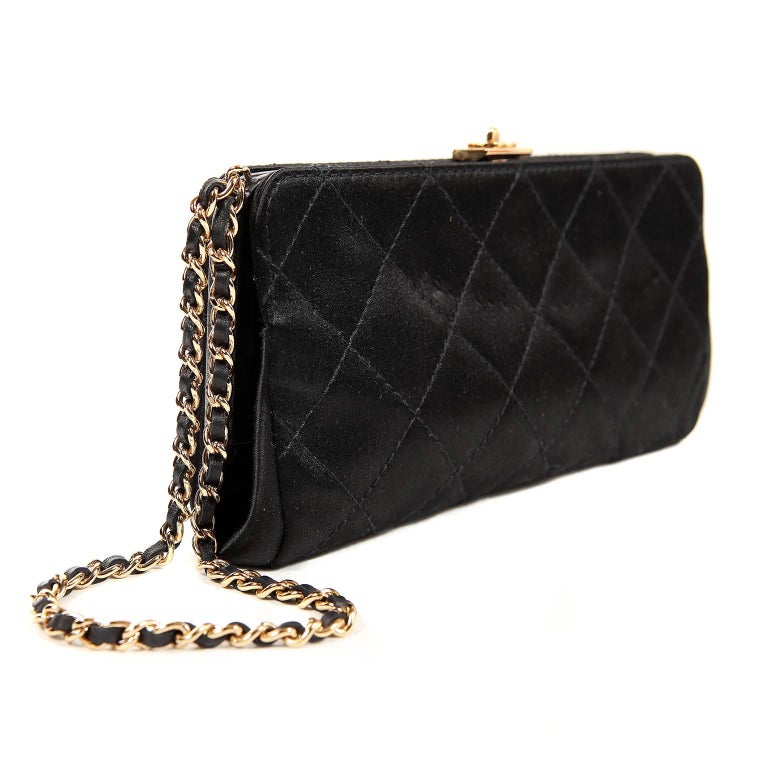 Chanel Black Satin Clutch Wristlet at 1stDibs chanel wristlet, chanel