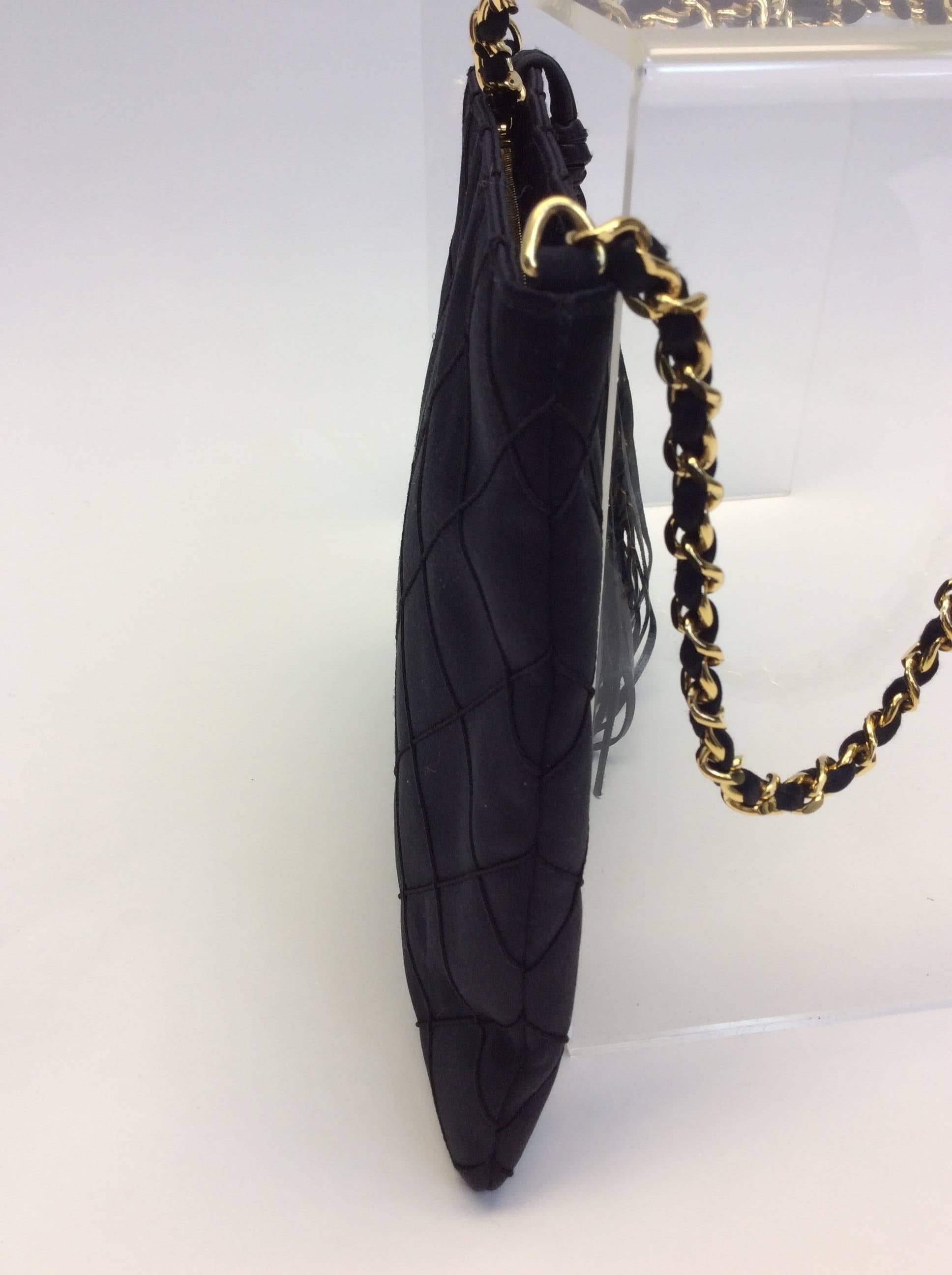 Chanel Black Satin Crossbody In Excellent Condition For Sale In Narberth, PA