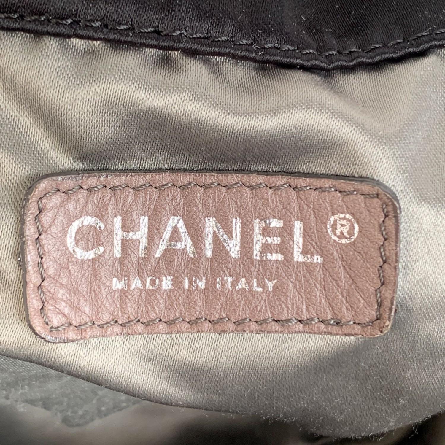 Chanel Black Satin Melrose Cabas Large Tote Hobo Shoulder Bag 1