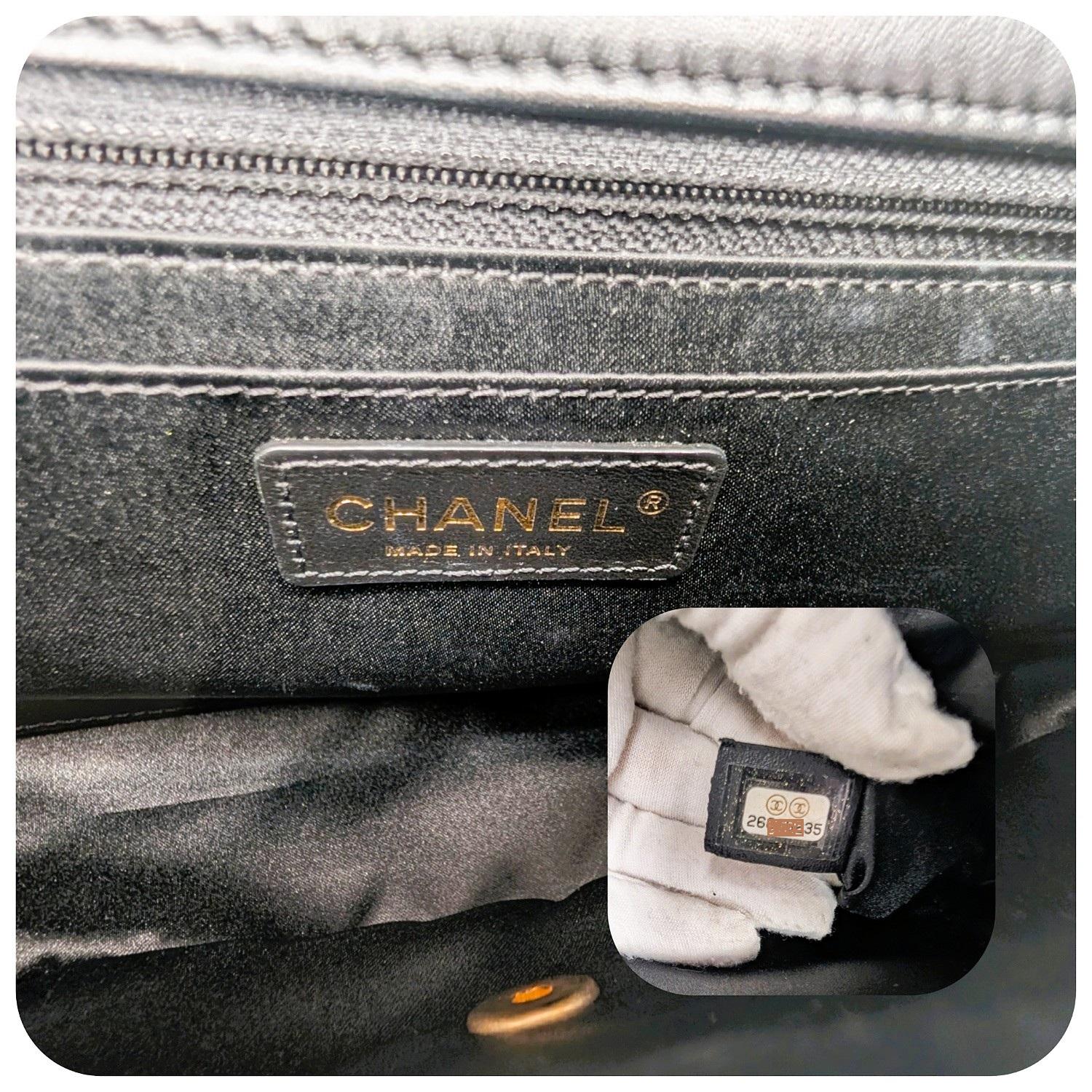 Chanel Black Satin Quilted Pleated Medium Single Flap 6